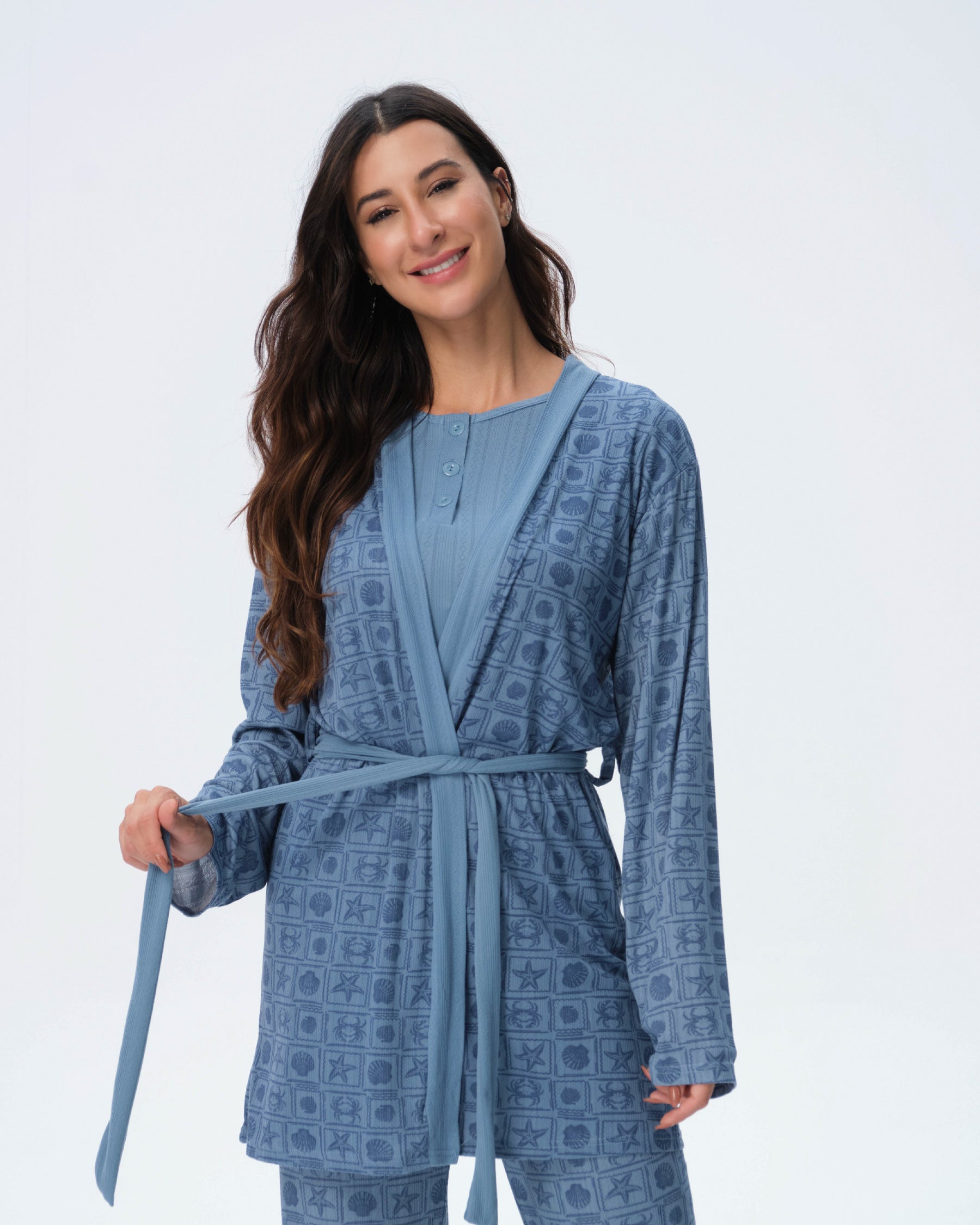 بيجامة نسائية - 3 قطع (M-2XL)