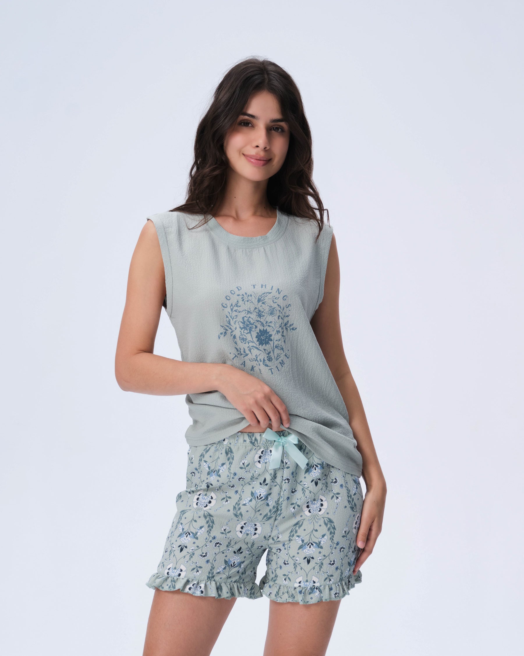 بيجامة نسائية - قطعتين (M-2XL)