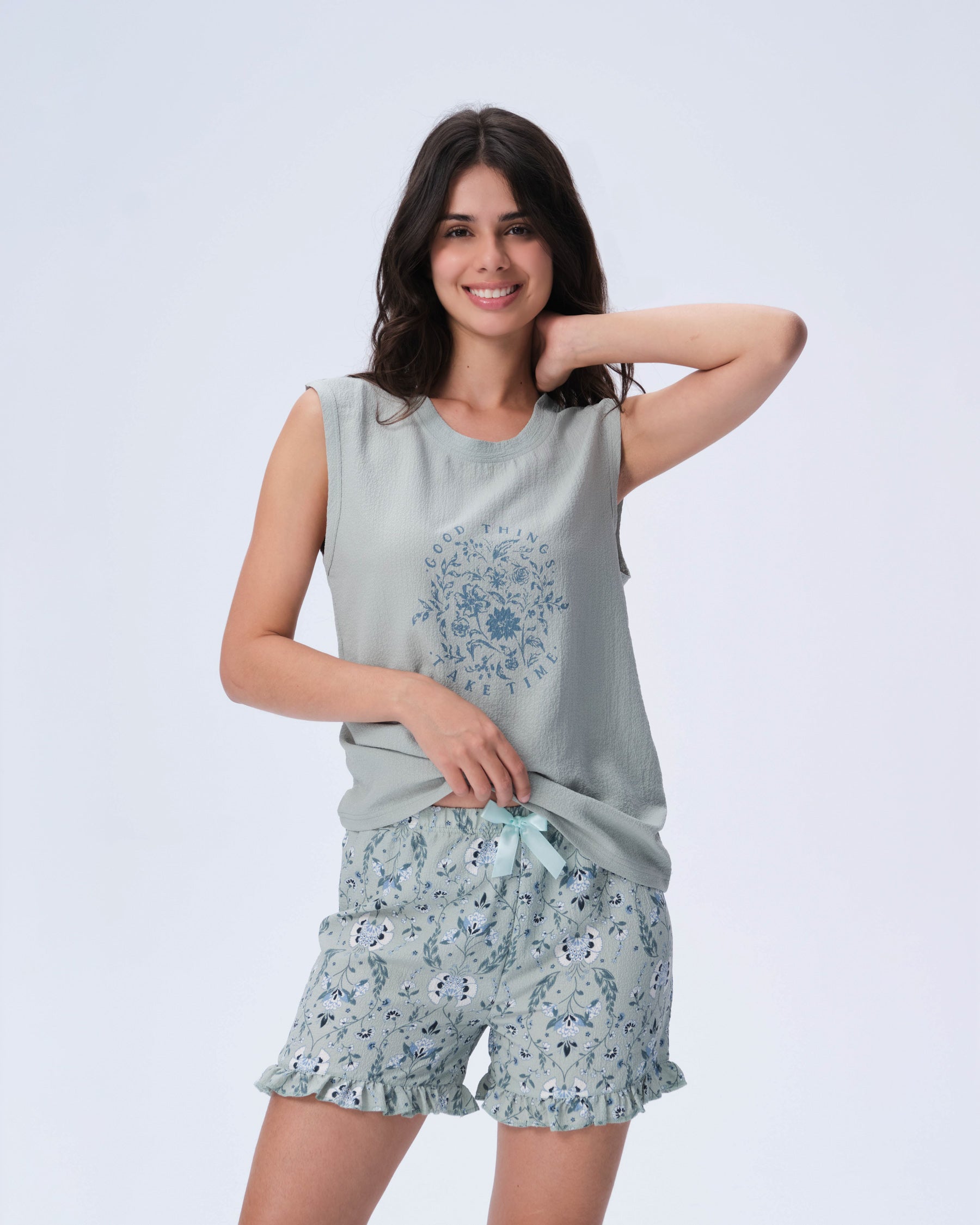 بيجامة نسائية - قطعتين (M-2XL)