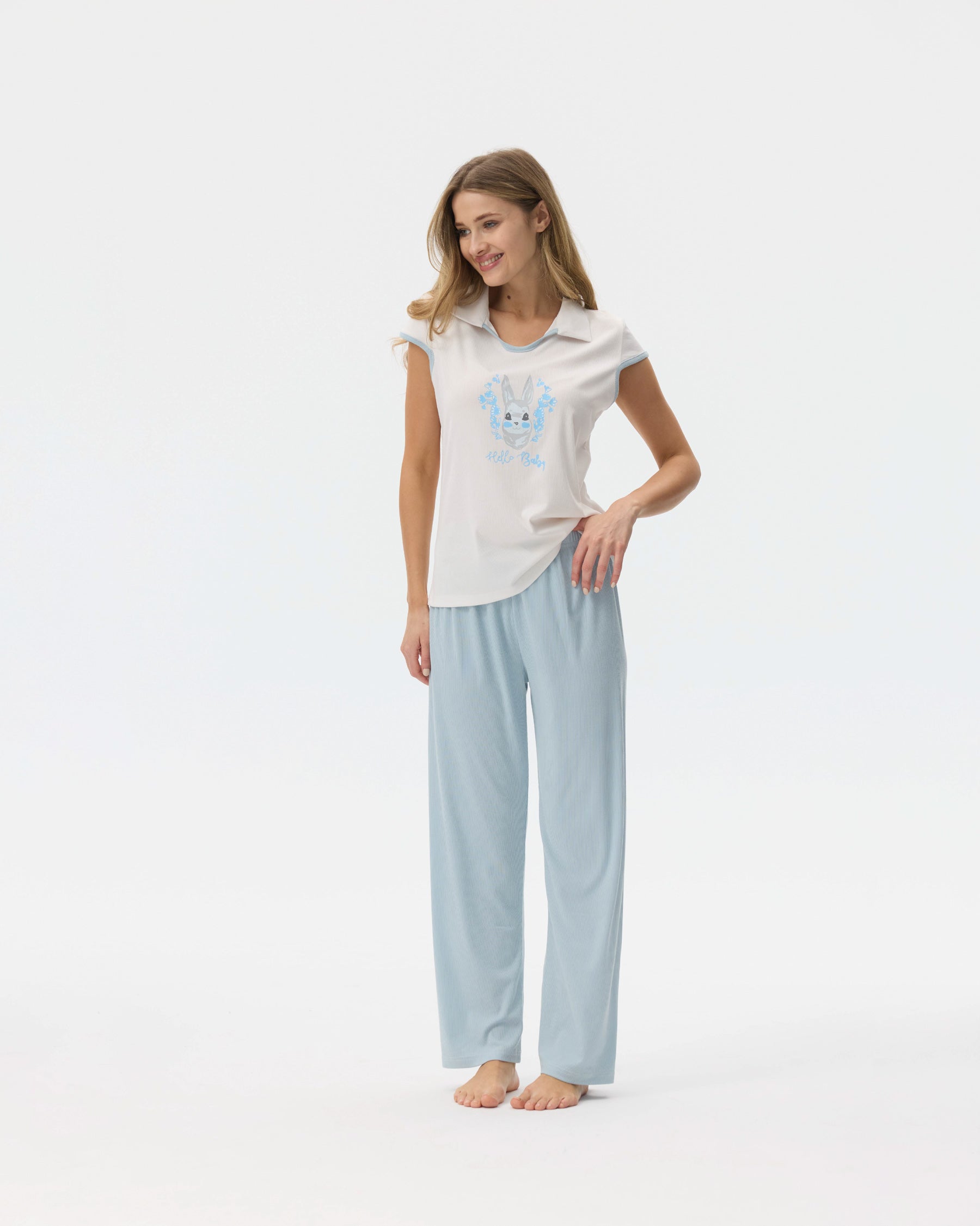 بيجامة نسائية - قطعتين (M-2XL)