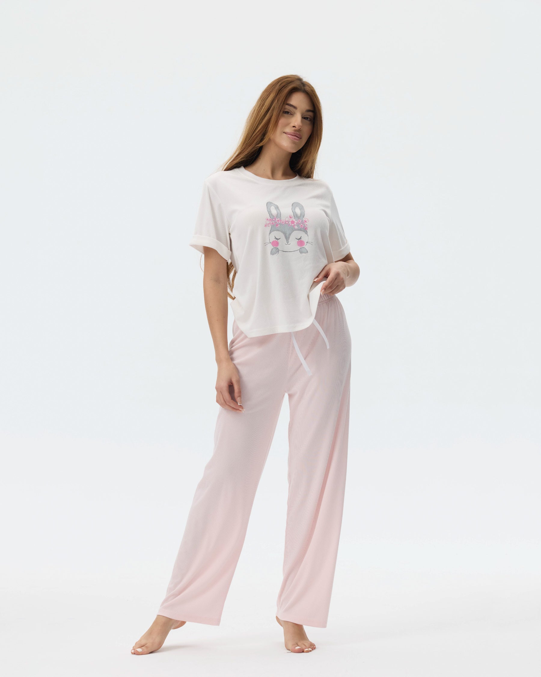 بيجامة نسائية - قطعتين (M-2XL)