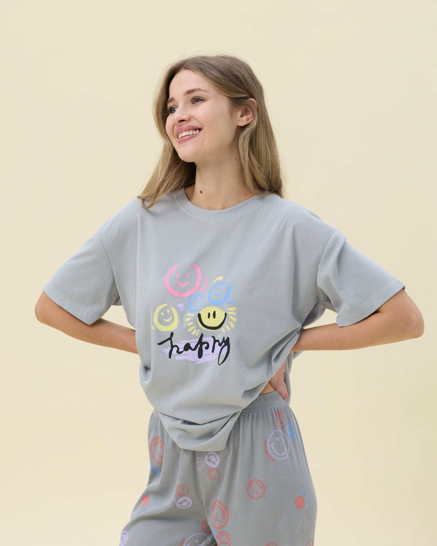 بيجامة نسائية - قطعتين (M-2XL)