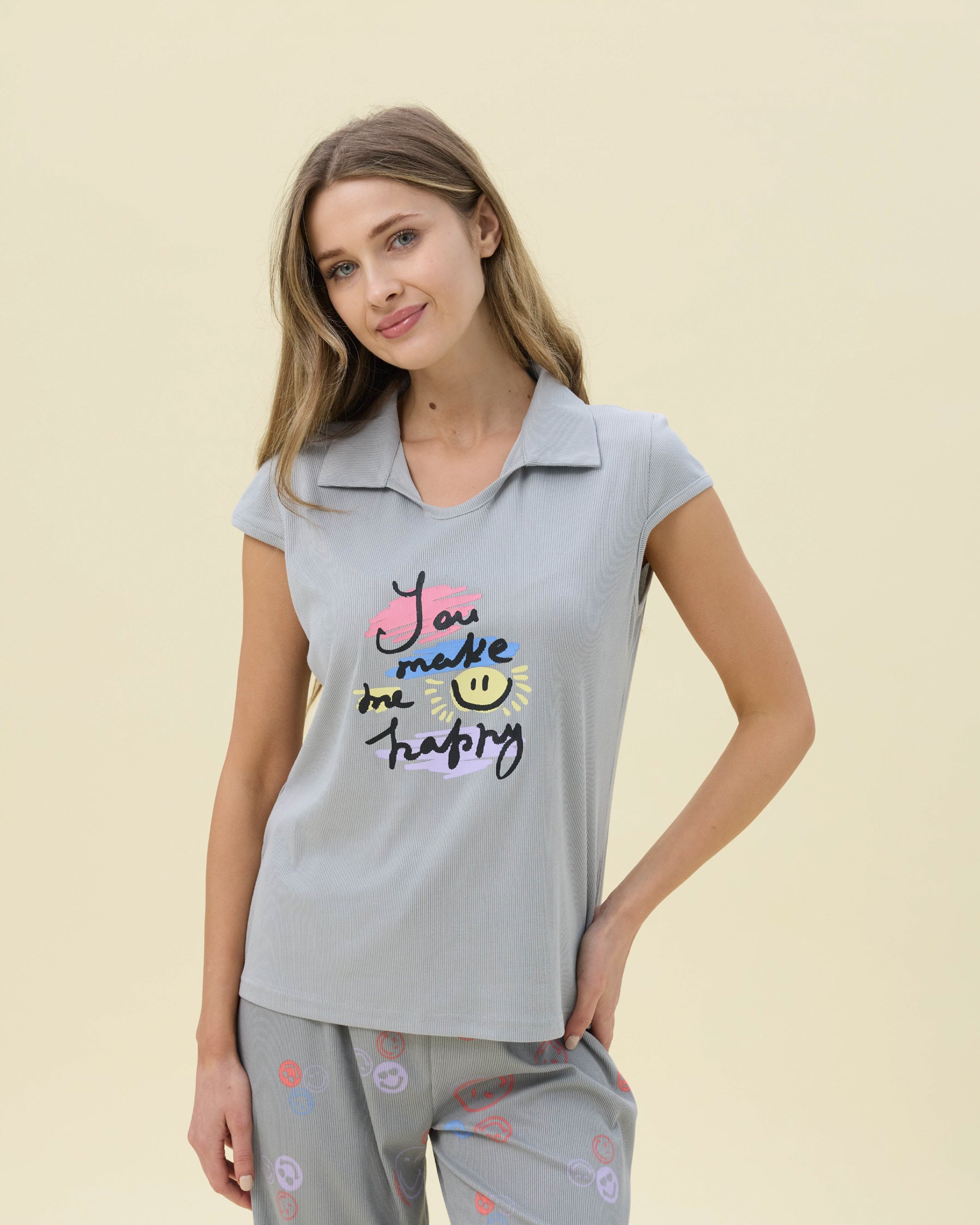 بيجامة نسائية - قطعتين (M-2XL)