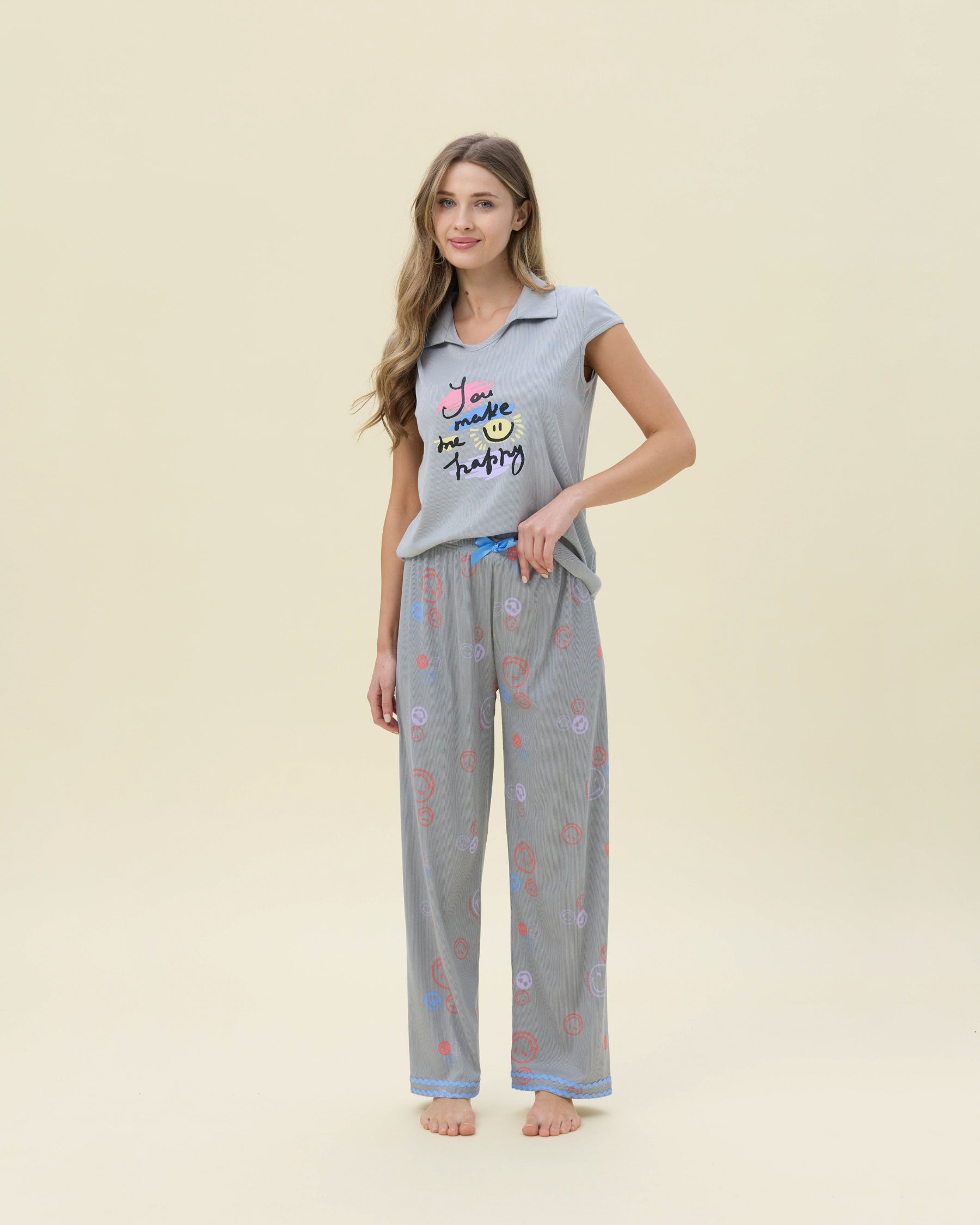 بيجامة نسائية - قطعتين (M-2XL)
