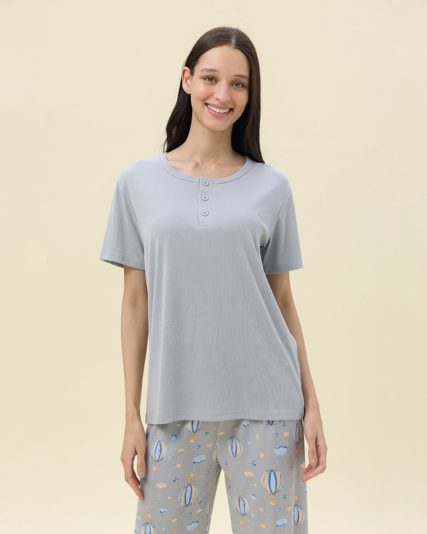 بيجامة نسائية - 3 قطع (M-2XL)