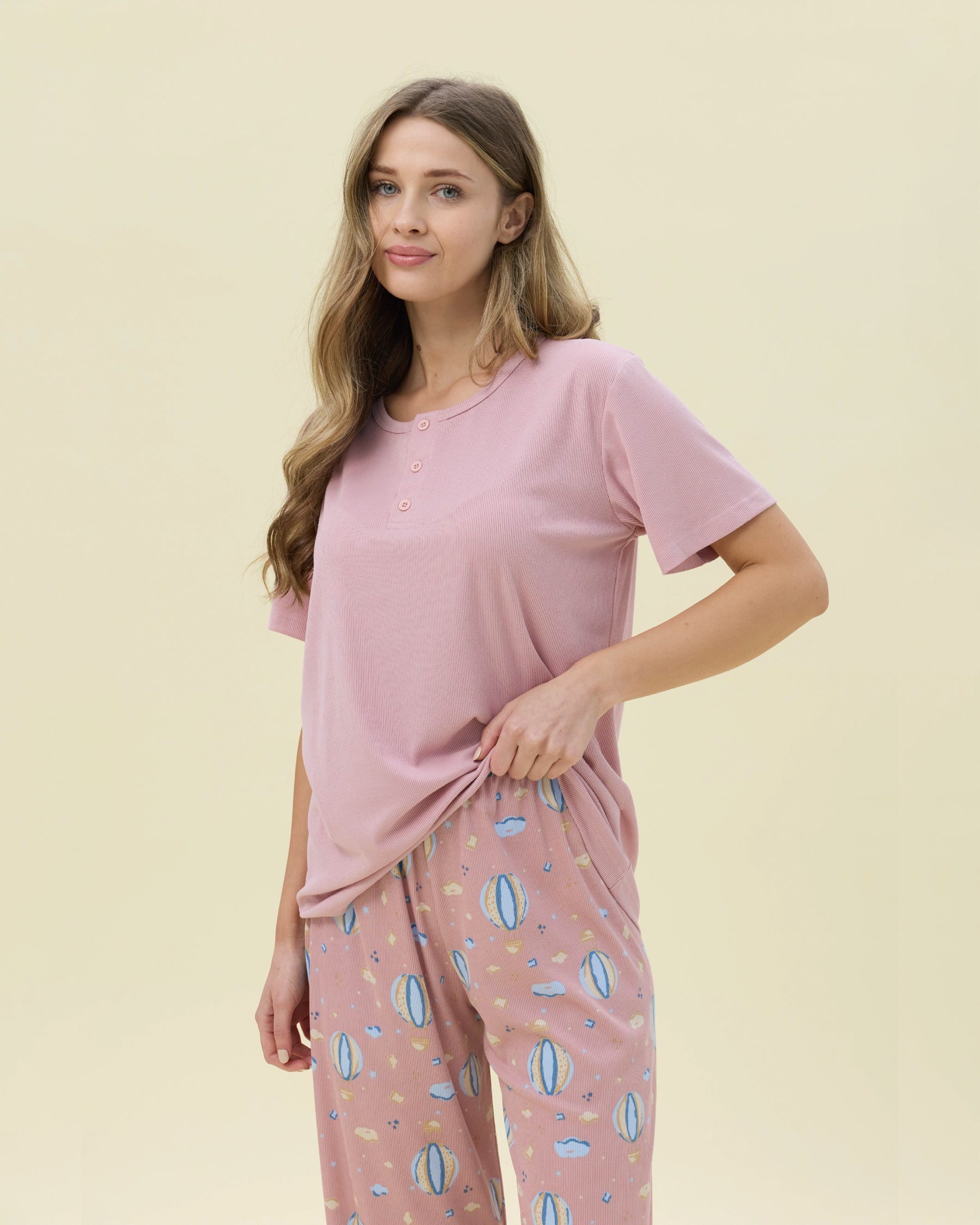 بيجامة نسائية - 3 قطع (M-2XL)