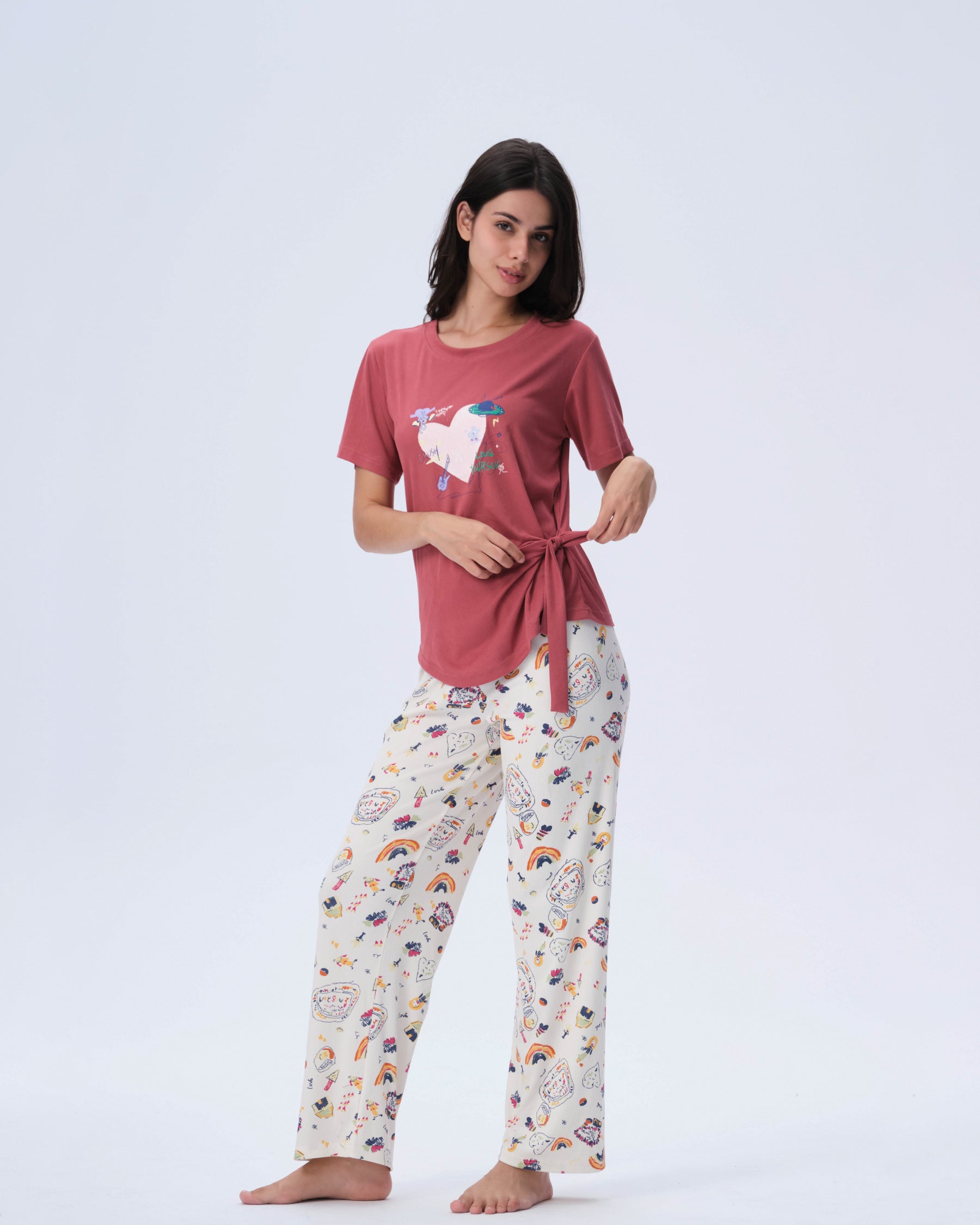 بيجامة نسائية - قطعتين (3XL-6XL)
