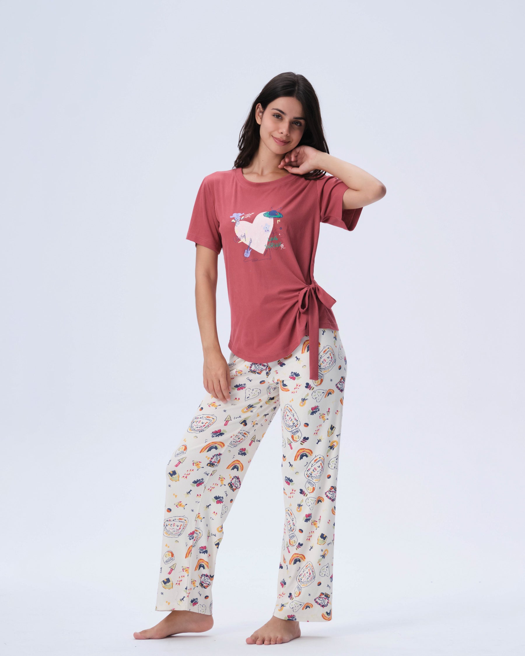 بيجامة نسائية - قطعتين (M-2XL)