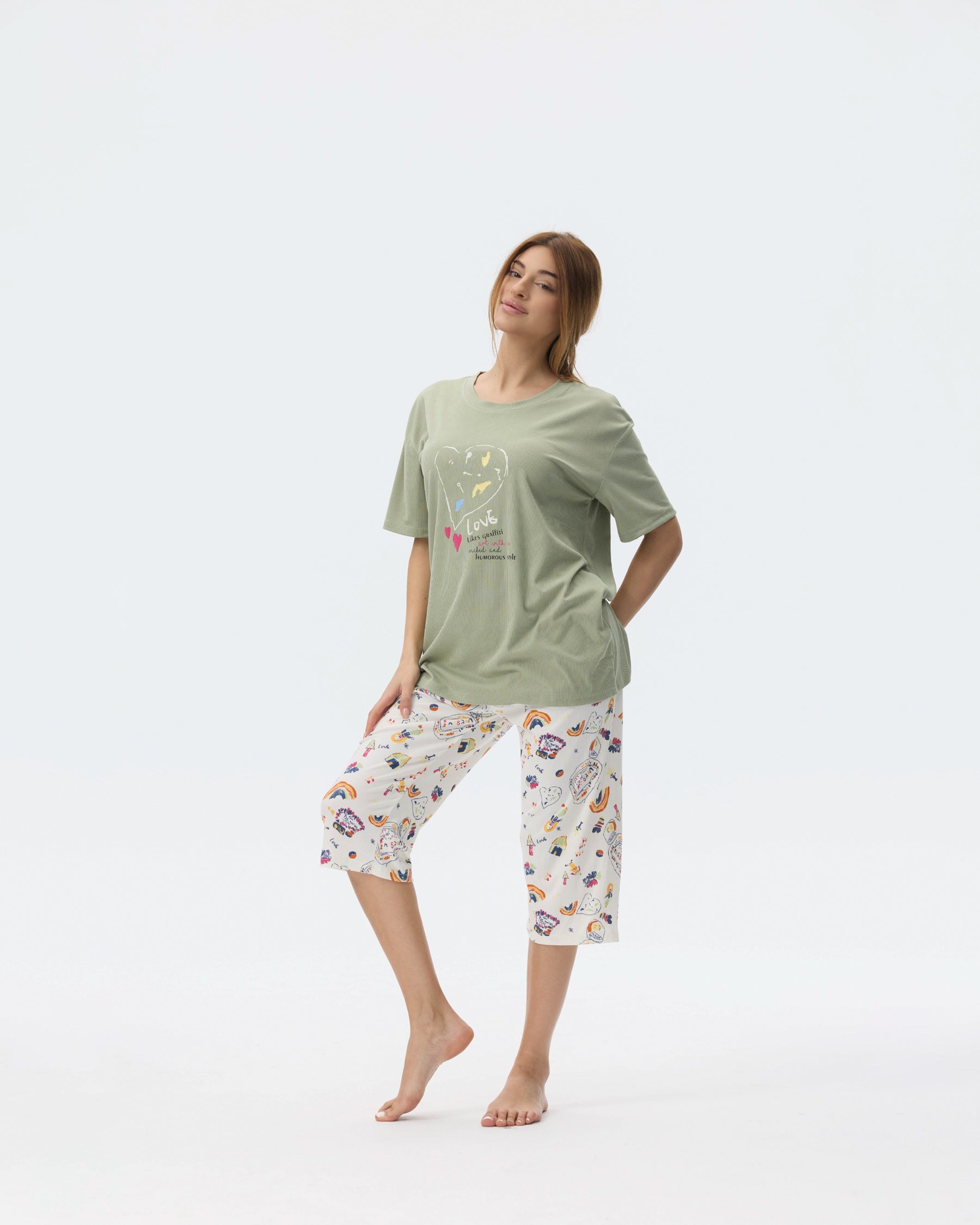 بيجامة نسائية - قطعتين (3XL-6XL)