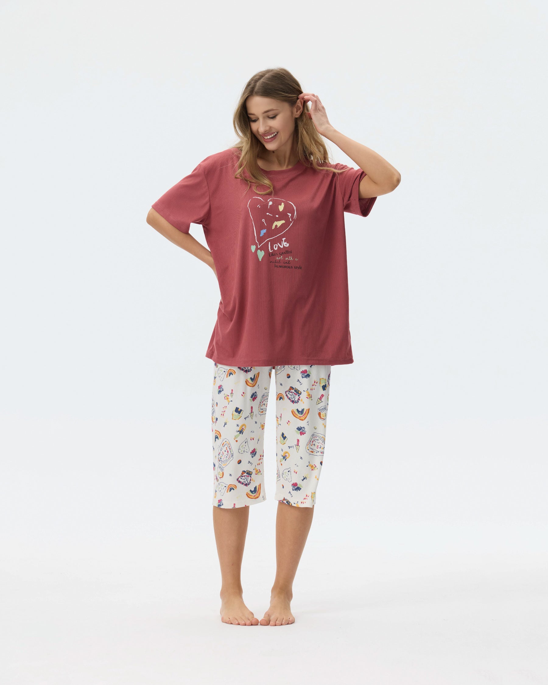 بيجامة نسائية - قطعتين (3XL-6XL)