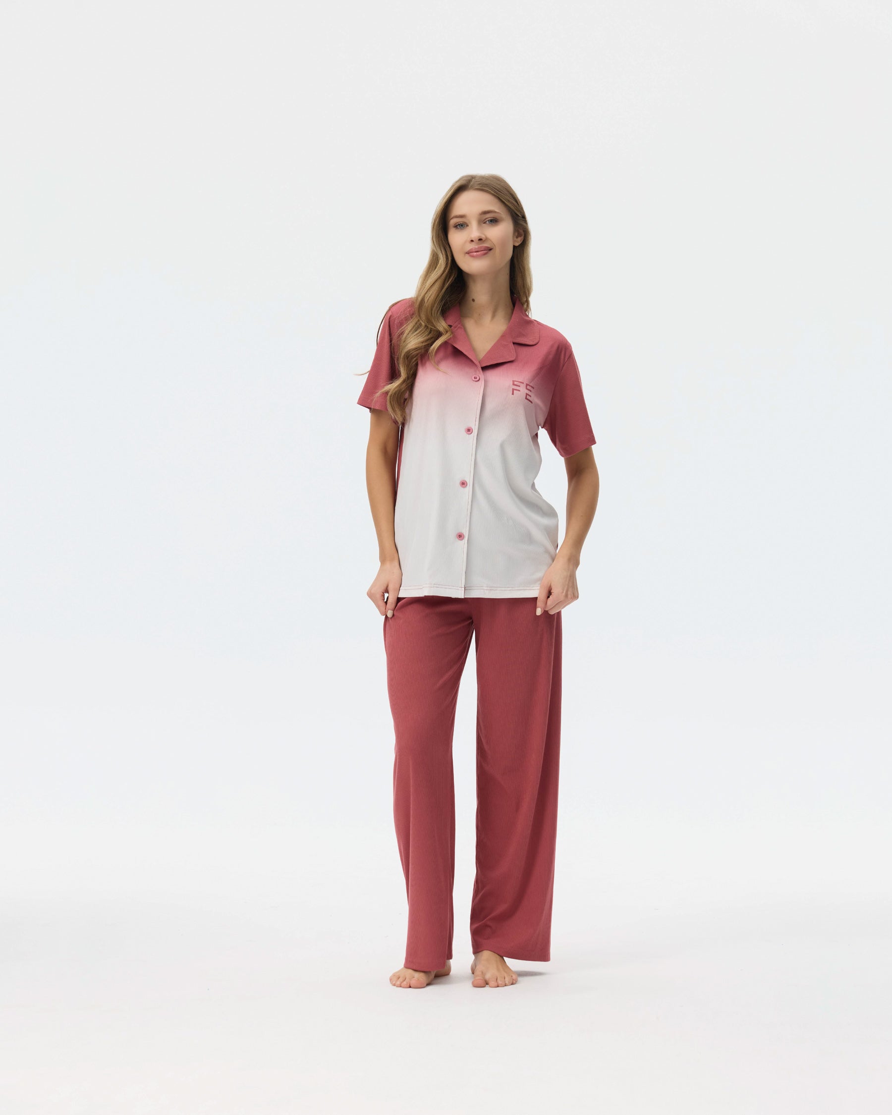 بيجامة نسائية - قطعتين (M-2XL)