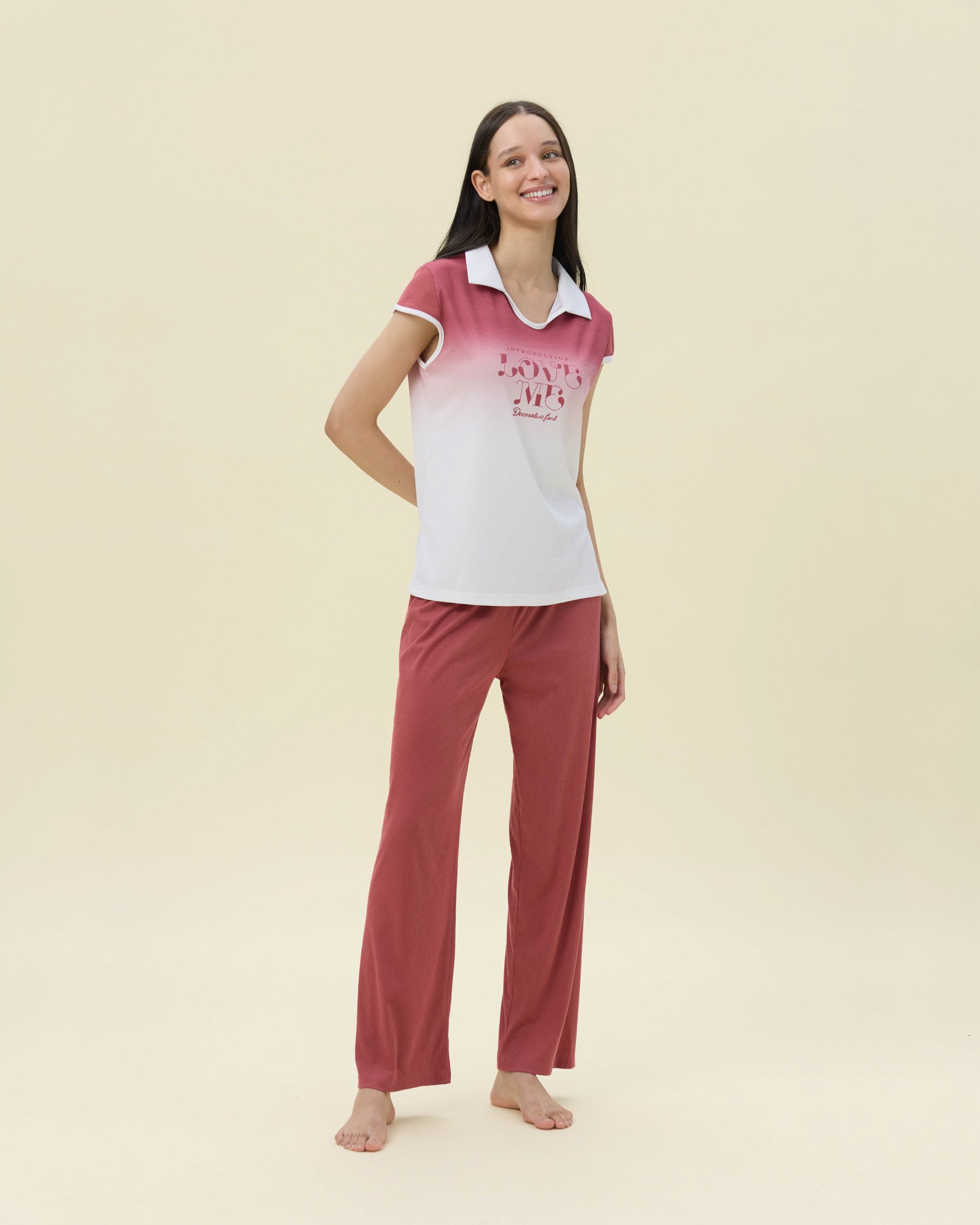 بيجامة نسائية - قطعتين (M-2XL)
