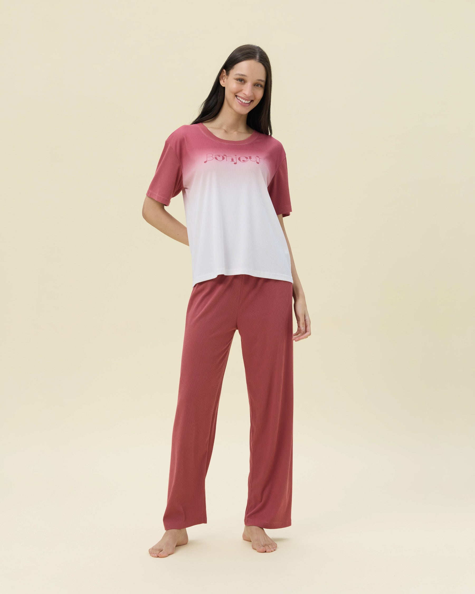 بيجامة نسائية - قطعتين (M-2XL)