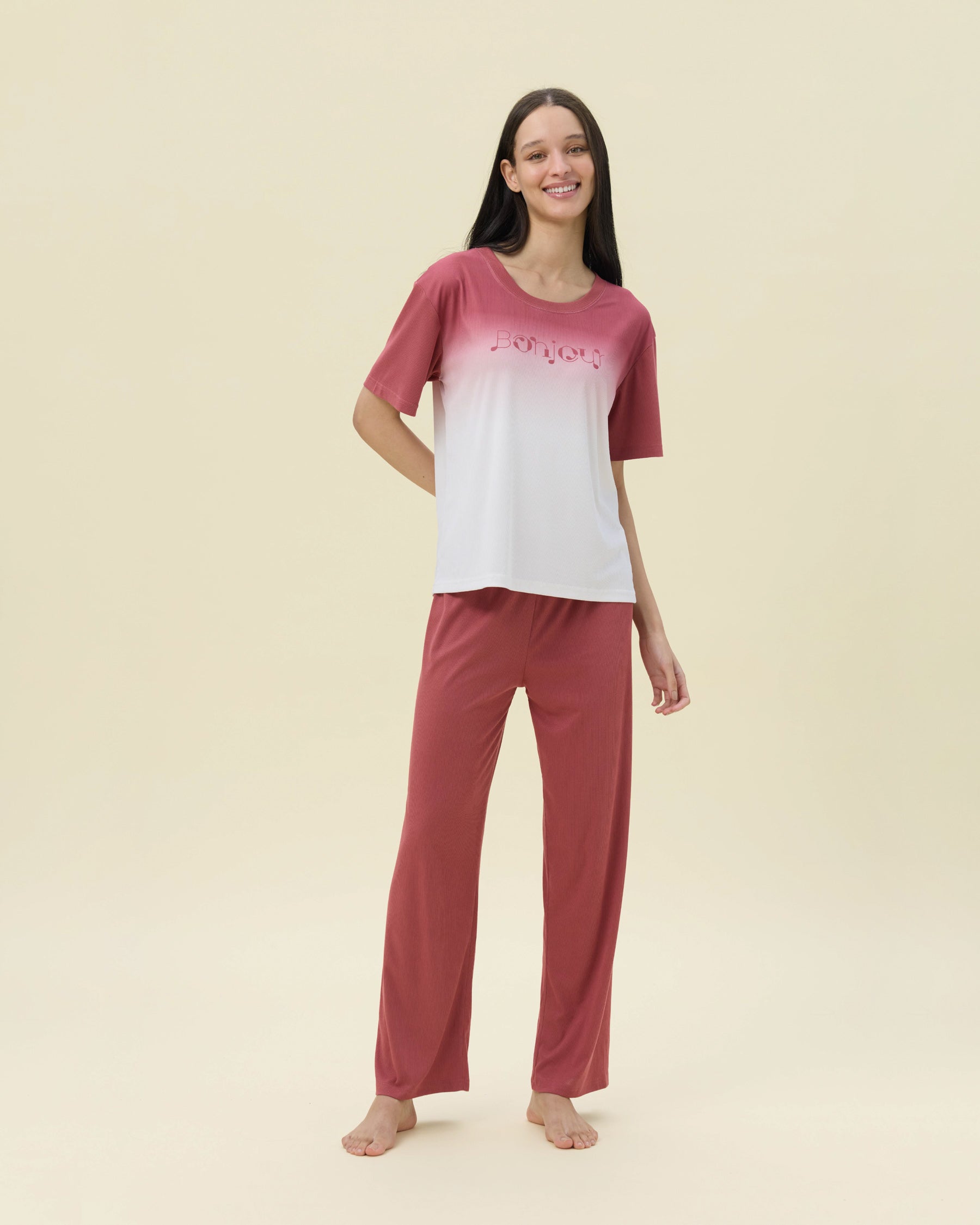 بيجامة نسائية - قطعتين (M-2XL)