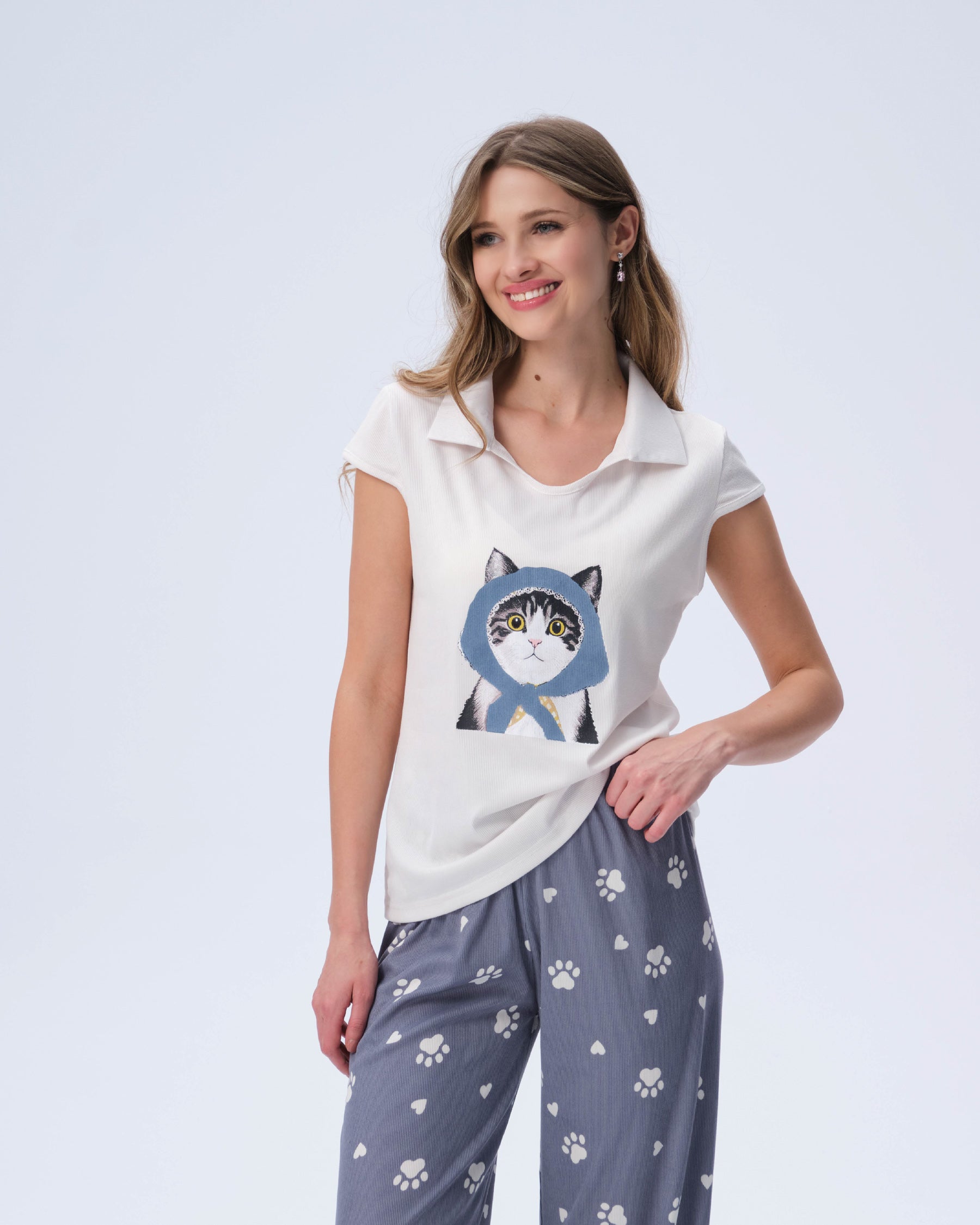 بيجامة نسائية - قطعتين (M-2XL)