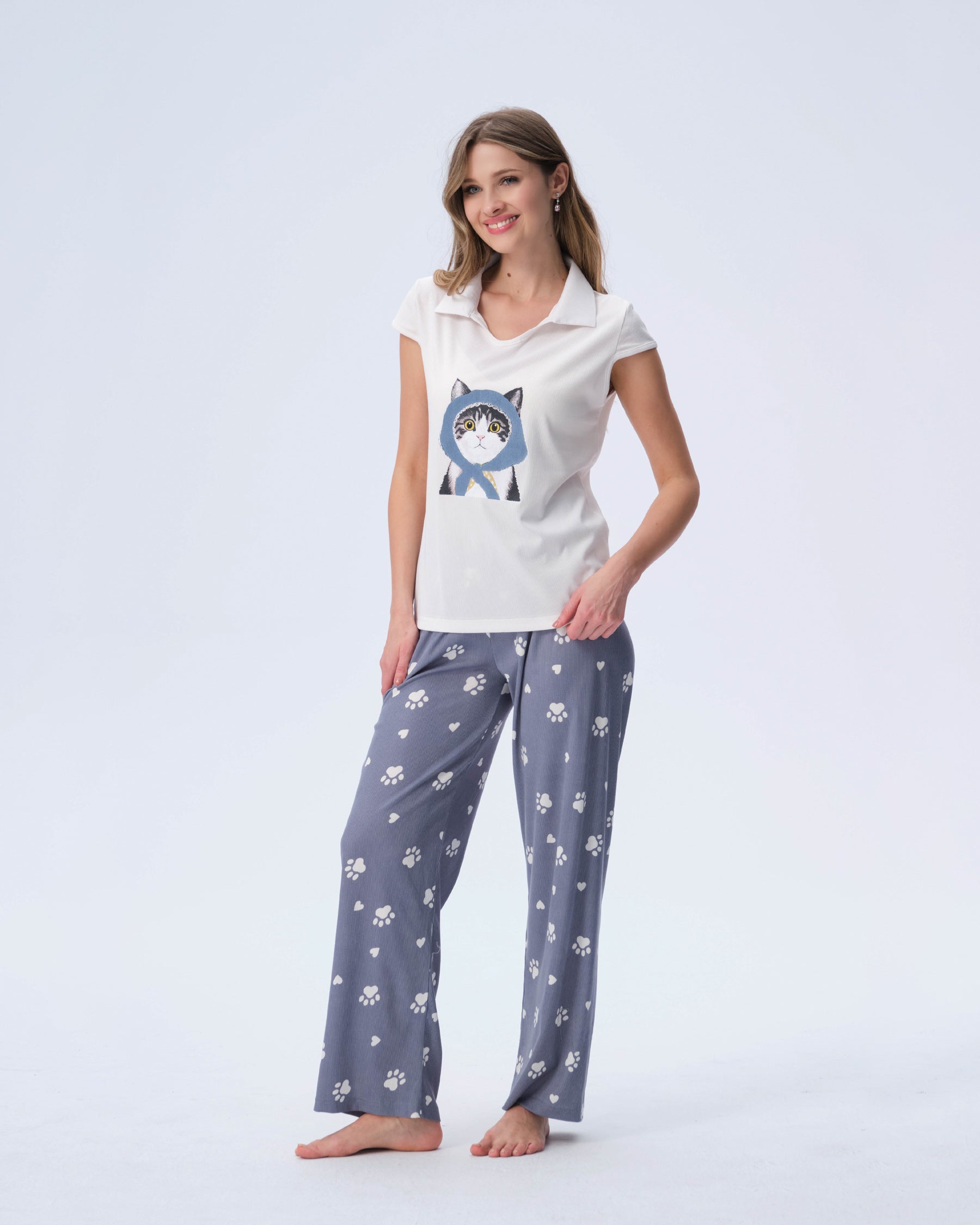 بيجامة نسائية - قطعتين (M-2XL)