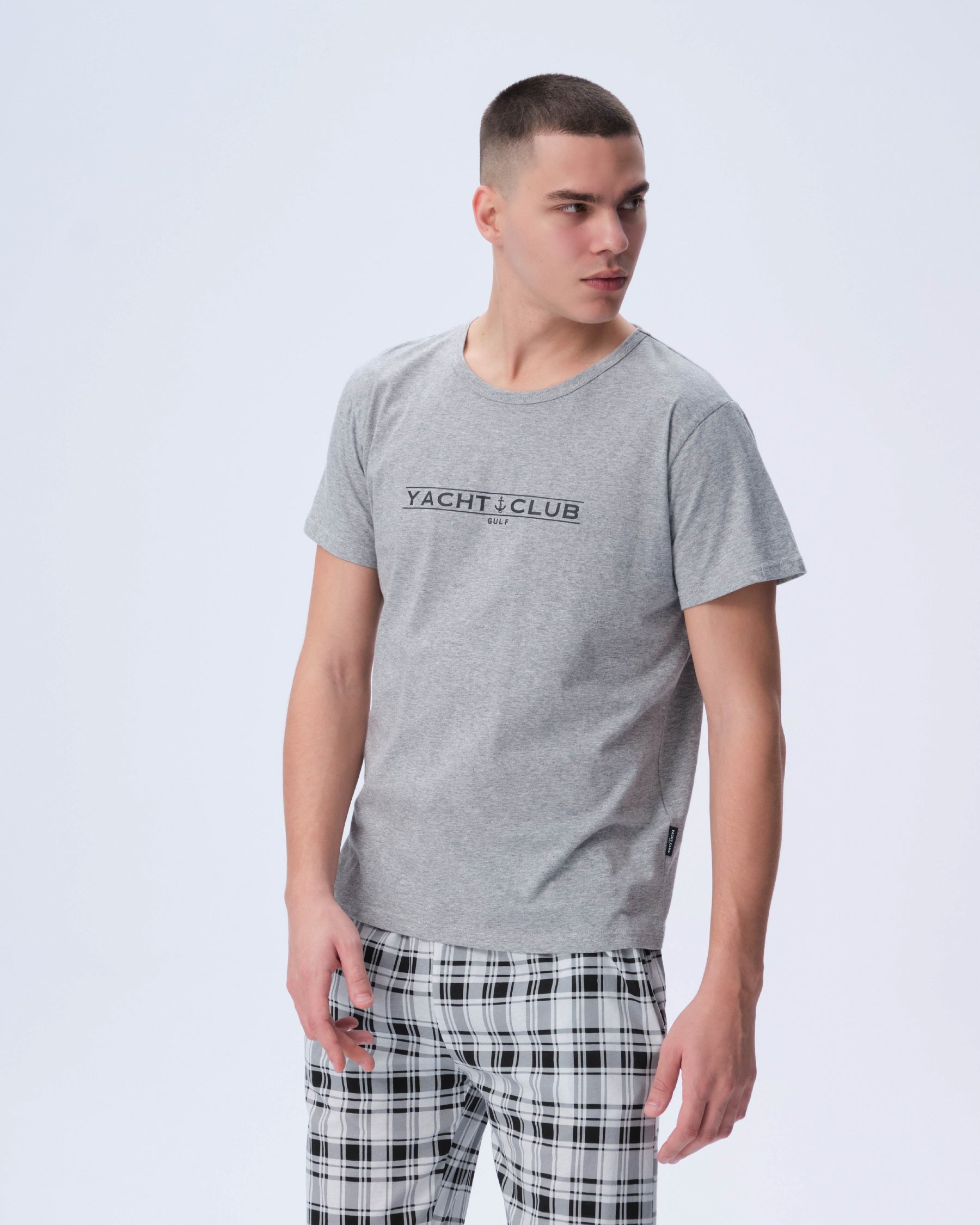 بيجامة رجالي بنطلون قصير - قطعتين (3XL-6XL)