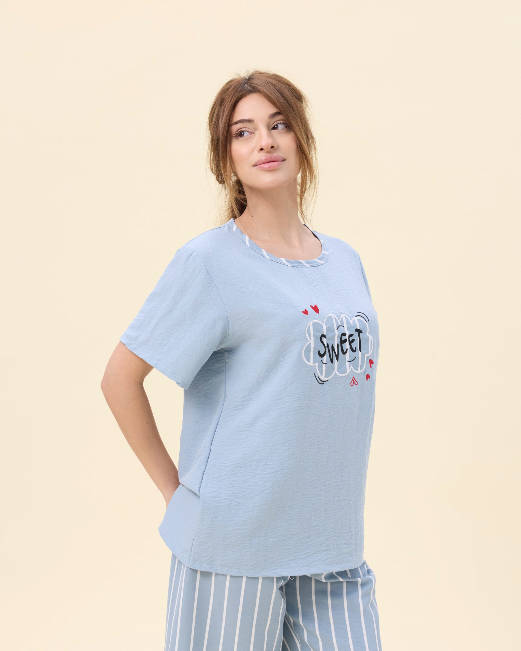 بيجامة نسائية - قطعتين (M-2XL)