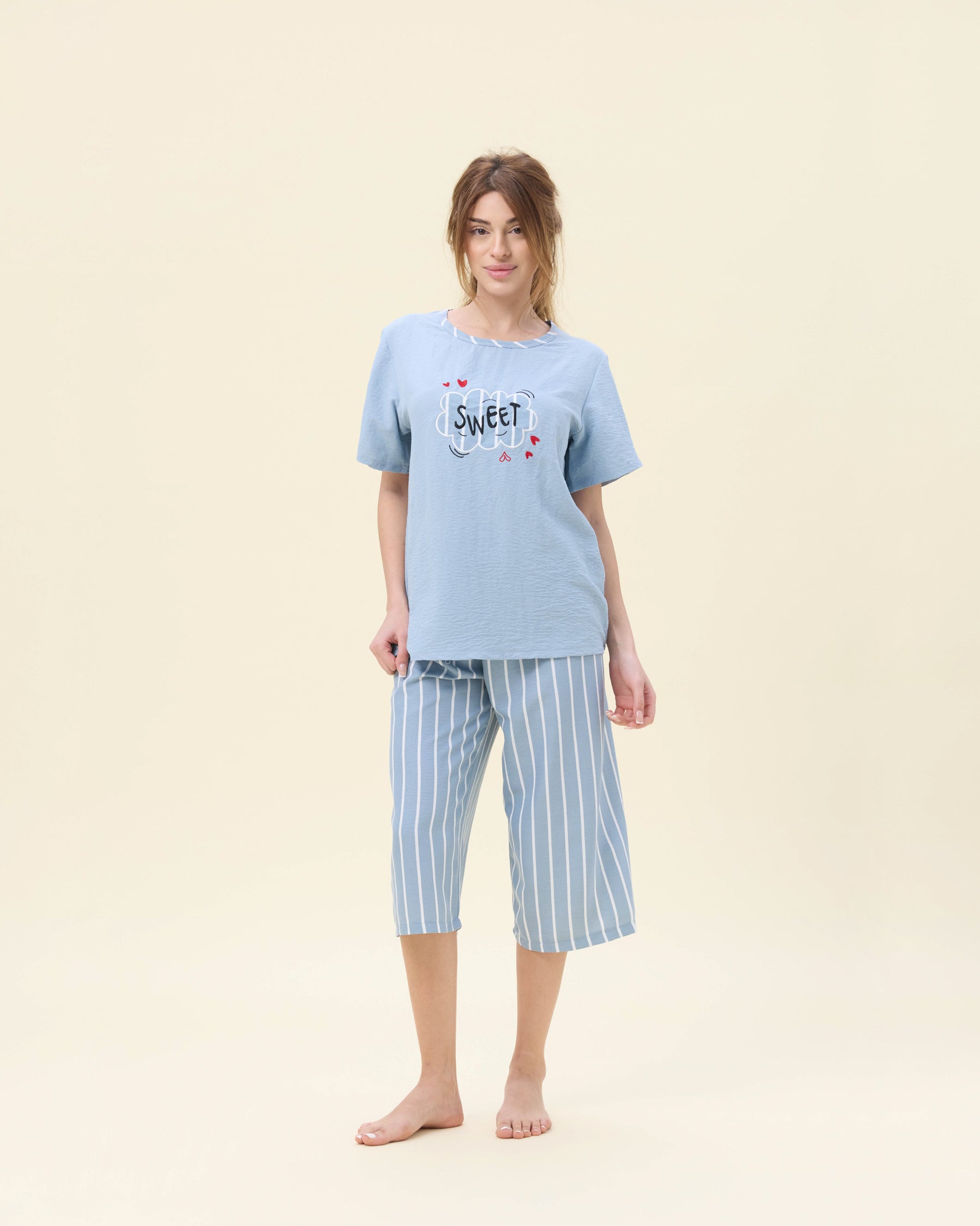 بيجامة نسائية - قطعتين (M-2XL)