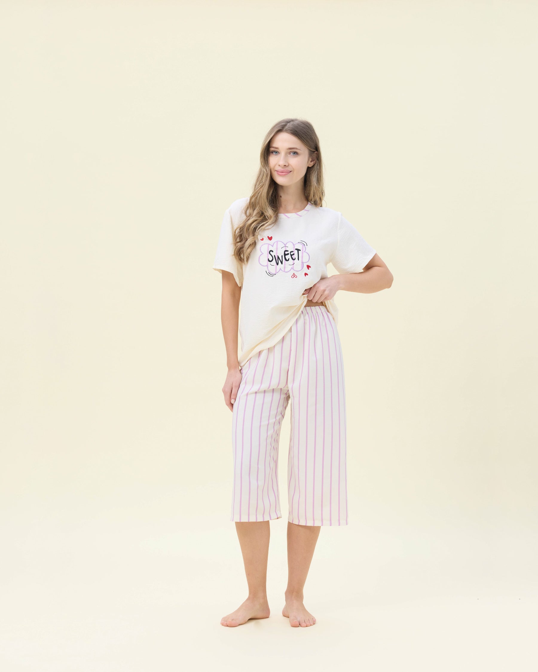بيجامة نسائية - قطعتين (M-2XL)