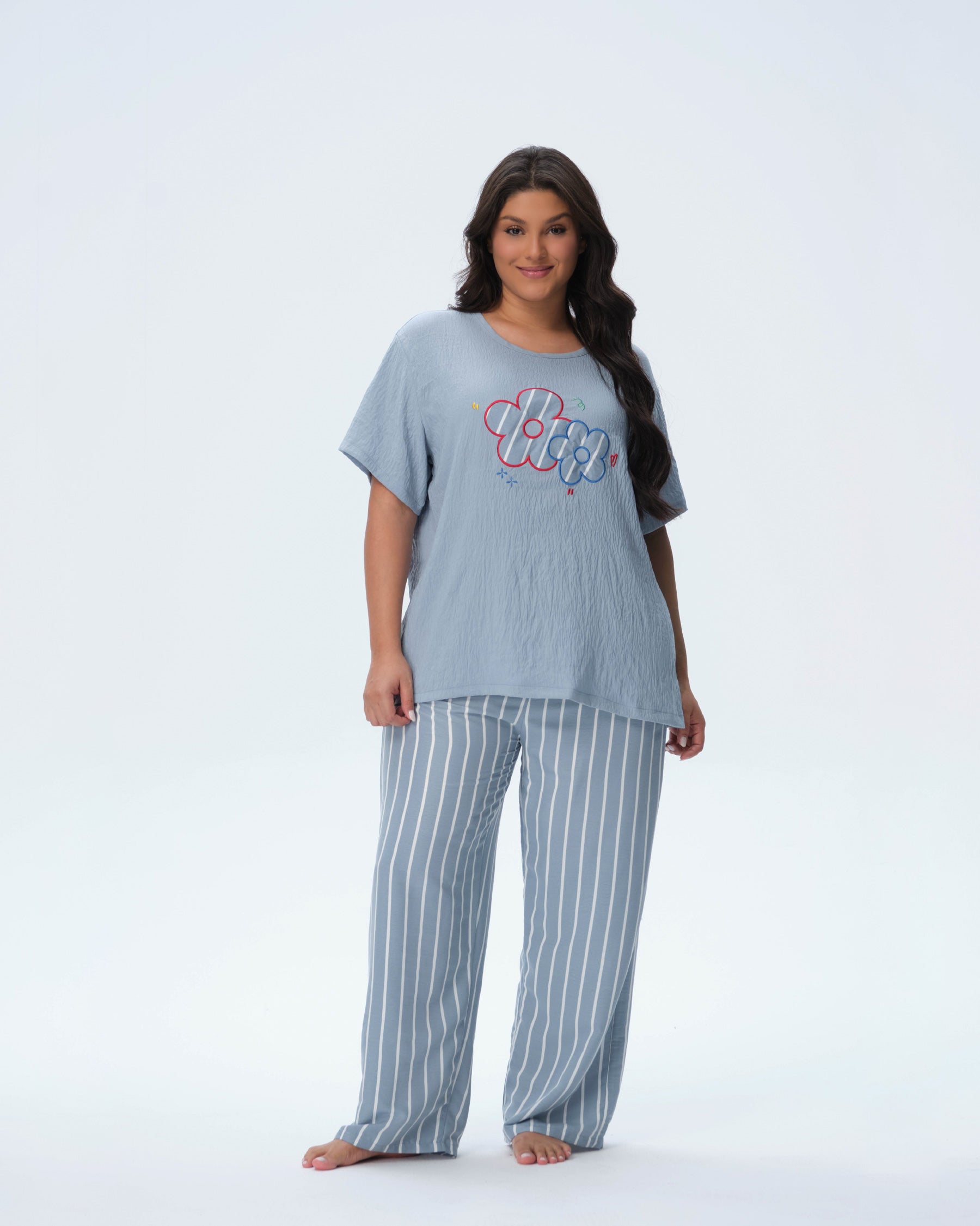 بيجامة نسائية - قطعتين (3XL-6XL)