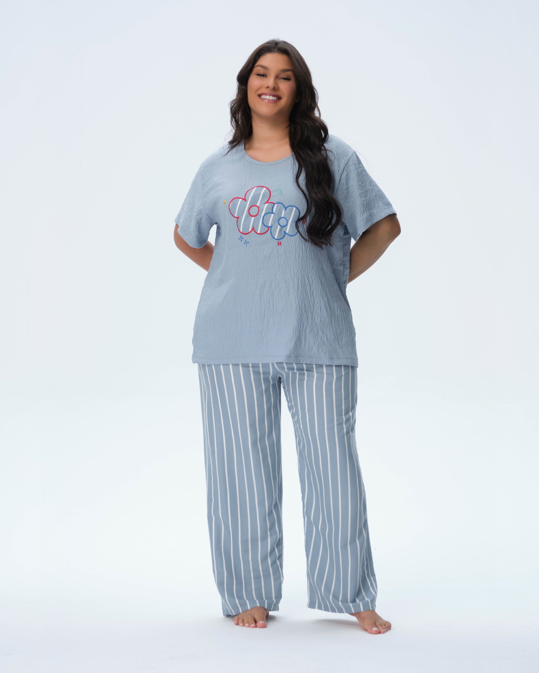بيجامة نسائية - قطعتين (3XL-6XL)