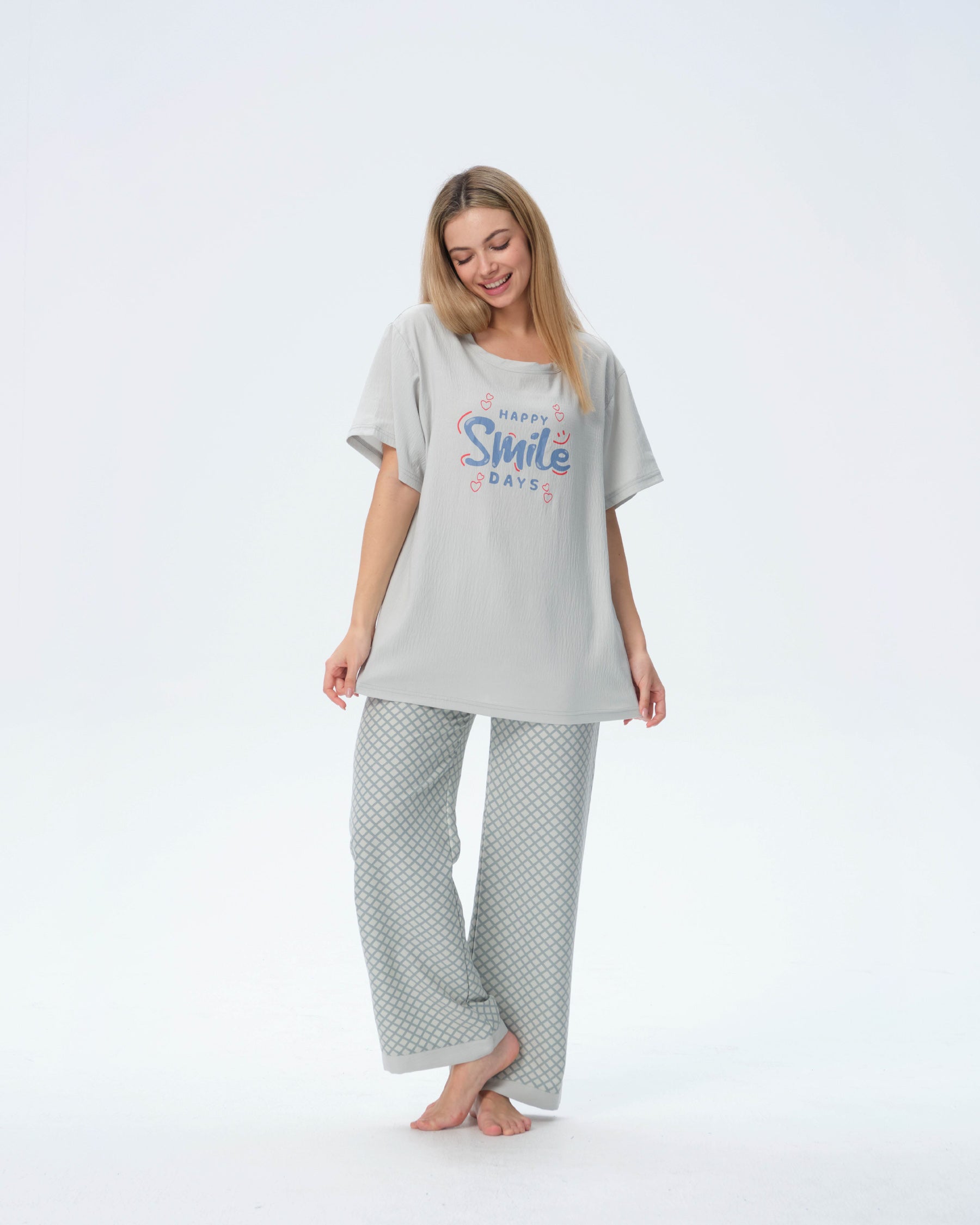 بيجامة نسائية - قطعتين (M-2XL)