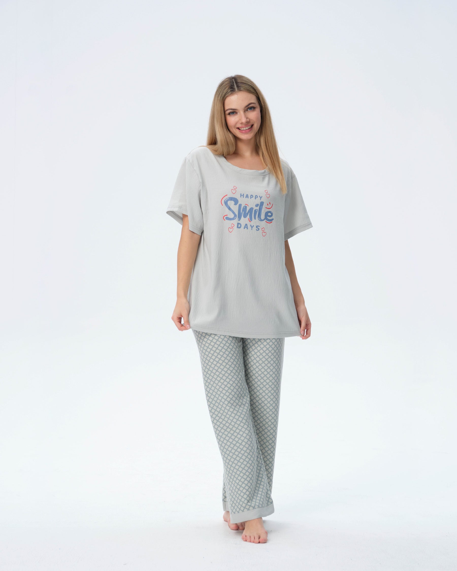 بيجامة نسائية - قطعتين (M-2XL)