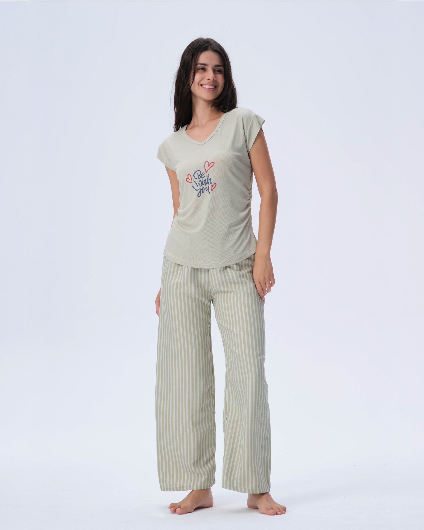 بيجامة نسائية - قطعتين (M-2XL)