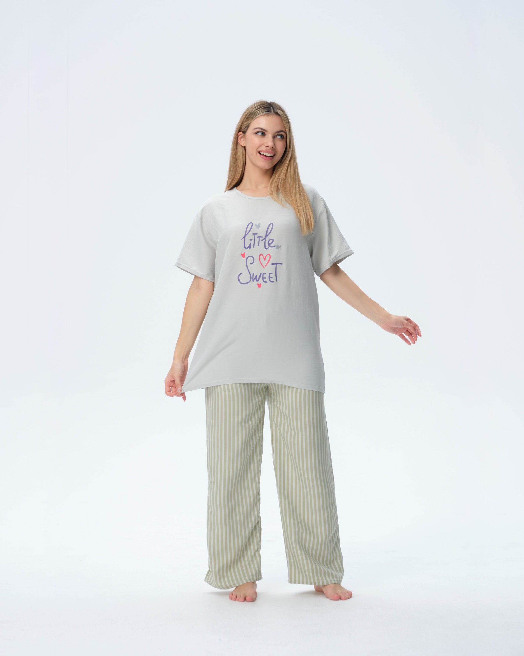 بيجامة نسائية - قطعتين (M-2XL)