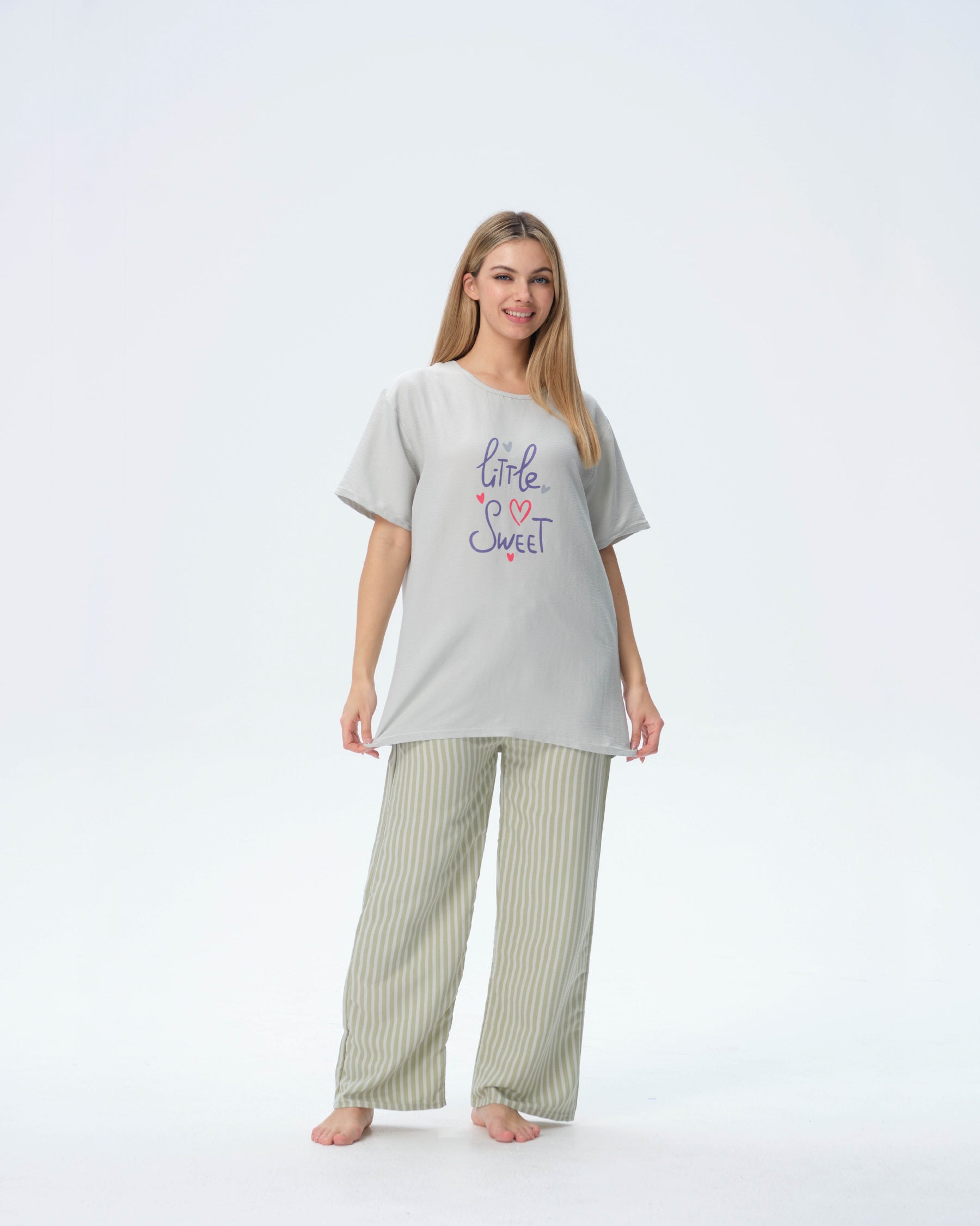 بيجامة نسائية - قطعتين (M-2XL)