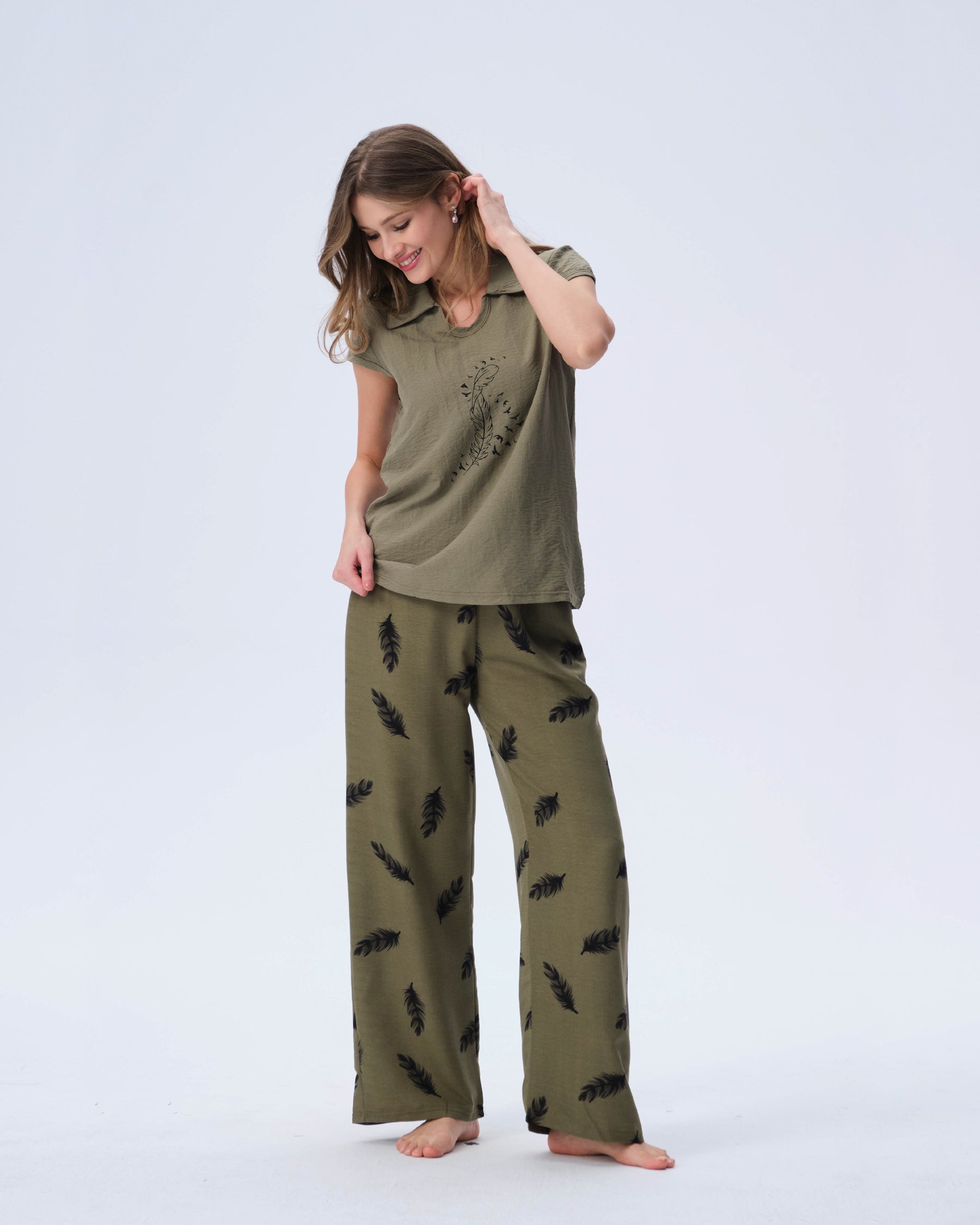 بيجامة نسائية - قطعتين (M-2XL)