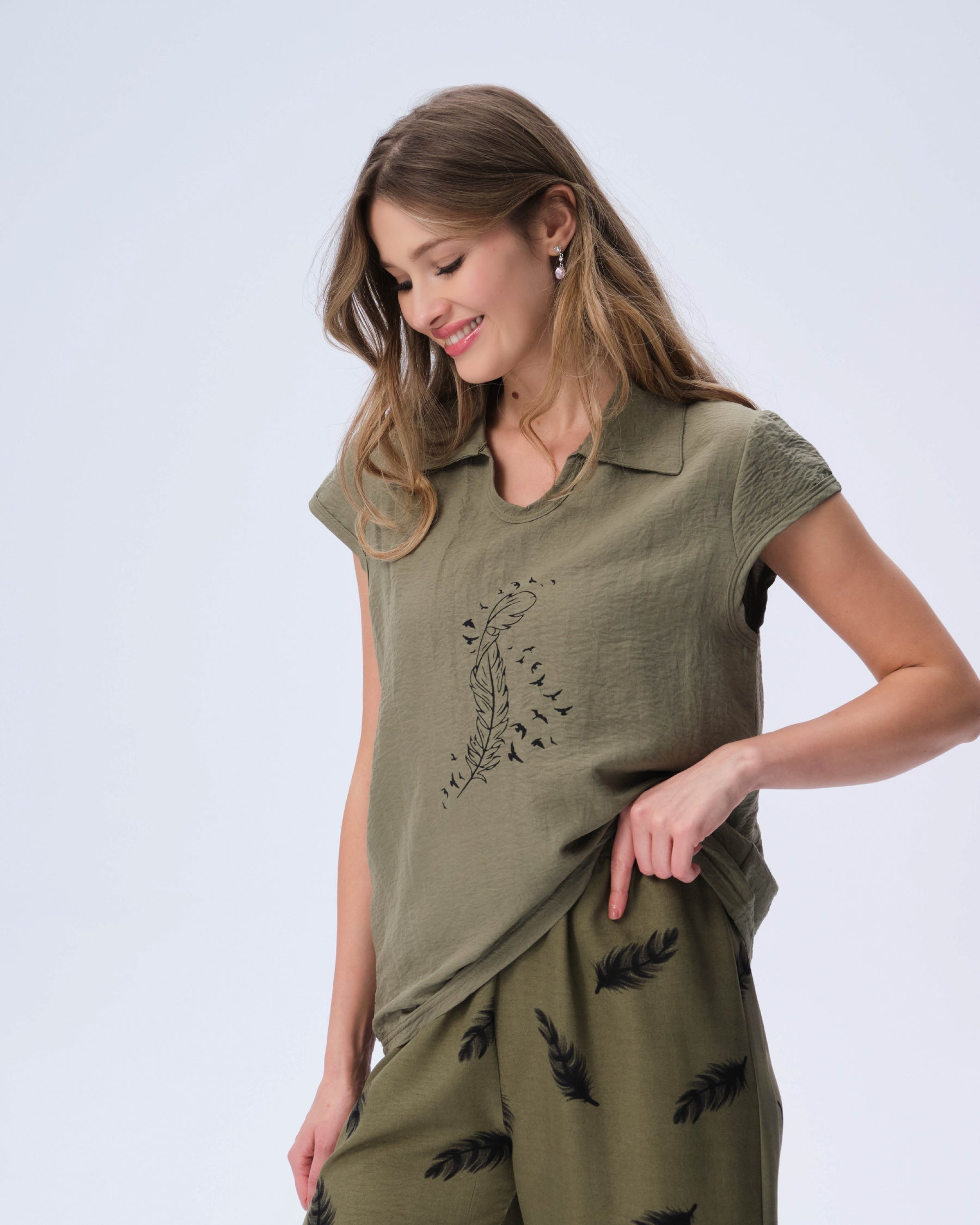 بيجامة نسائية - قطعتين (M-2XL)