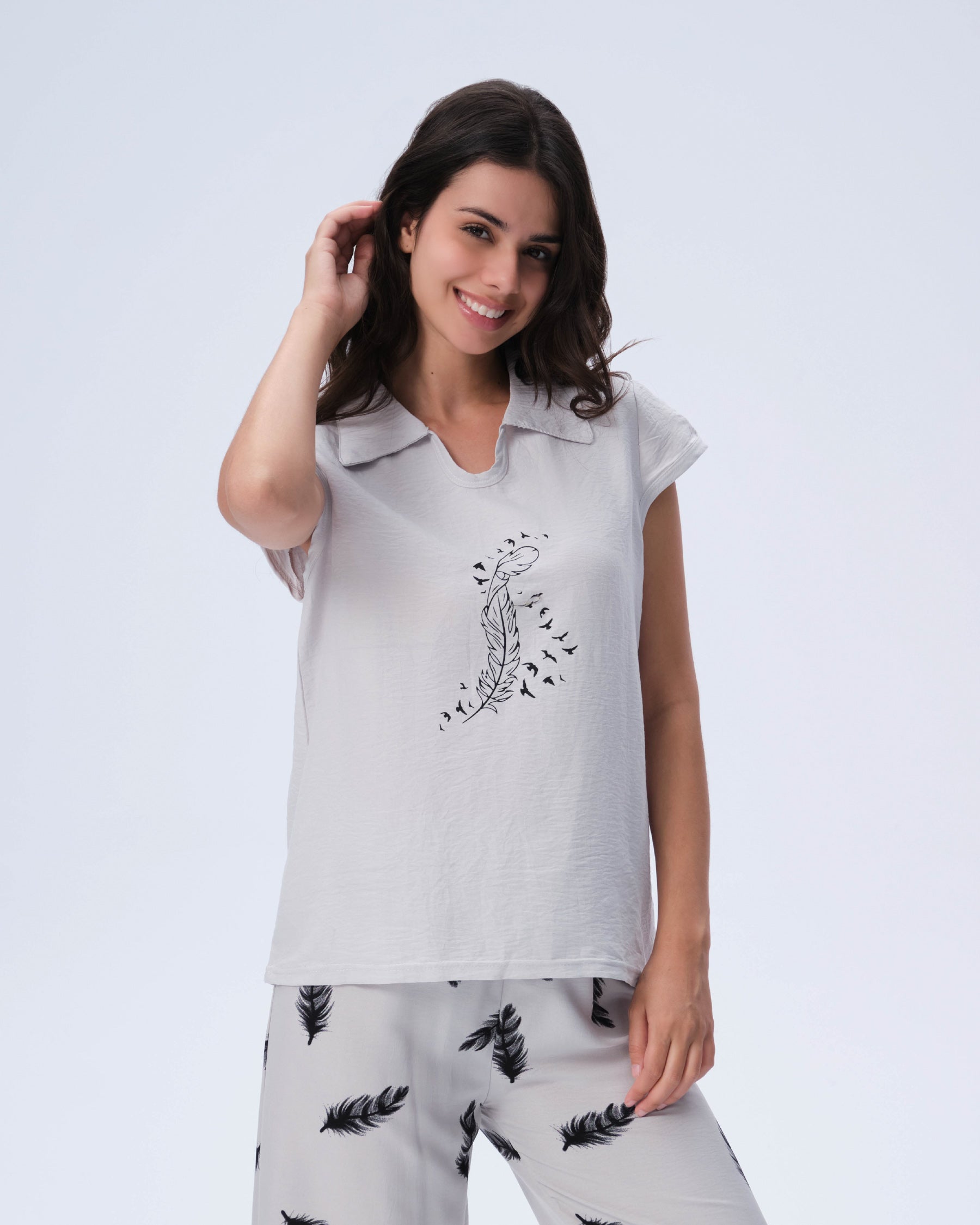 بيجامة نسائية - قطعتين (M-2XL)