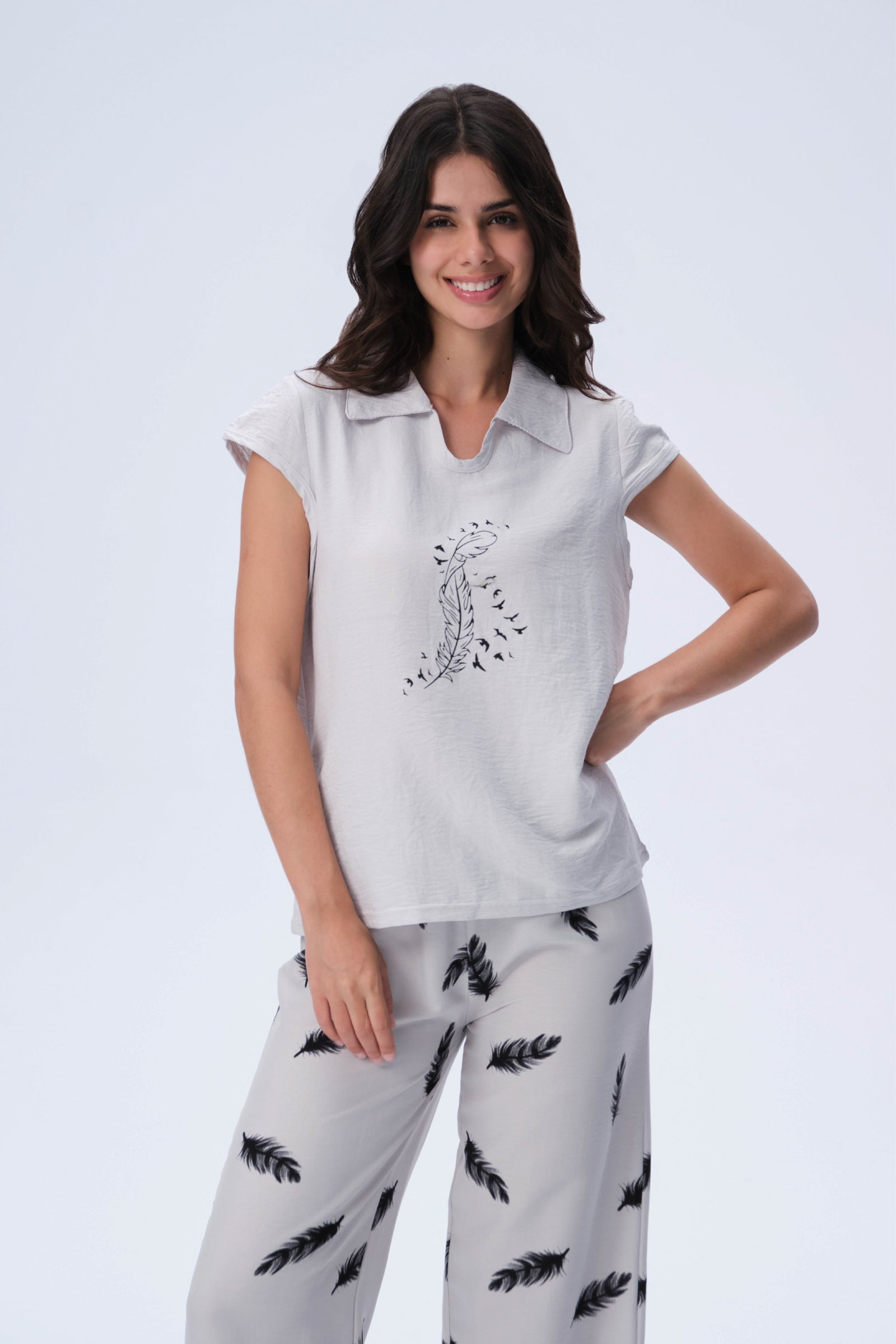 بيجامة نسائية - قطعتين (M-2XL)