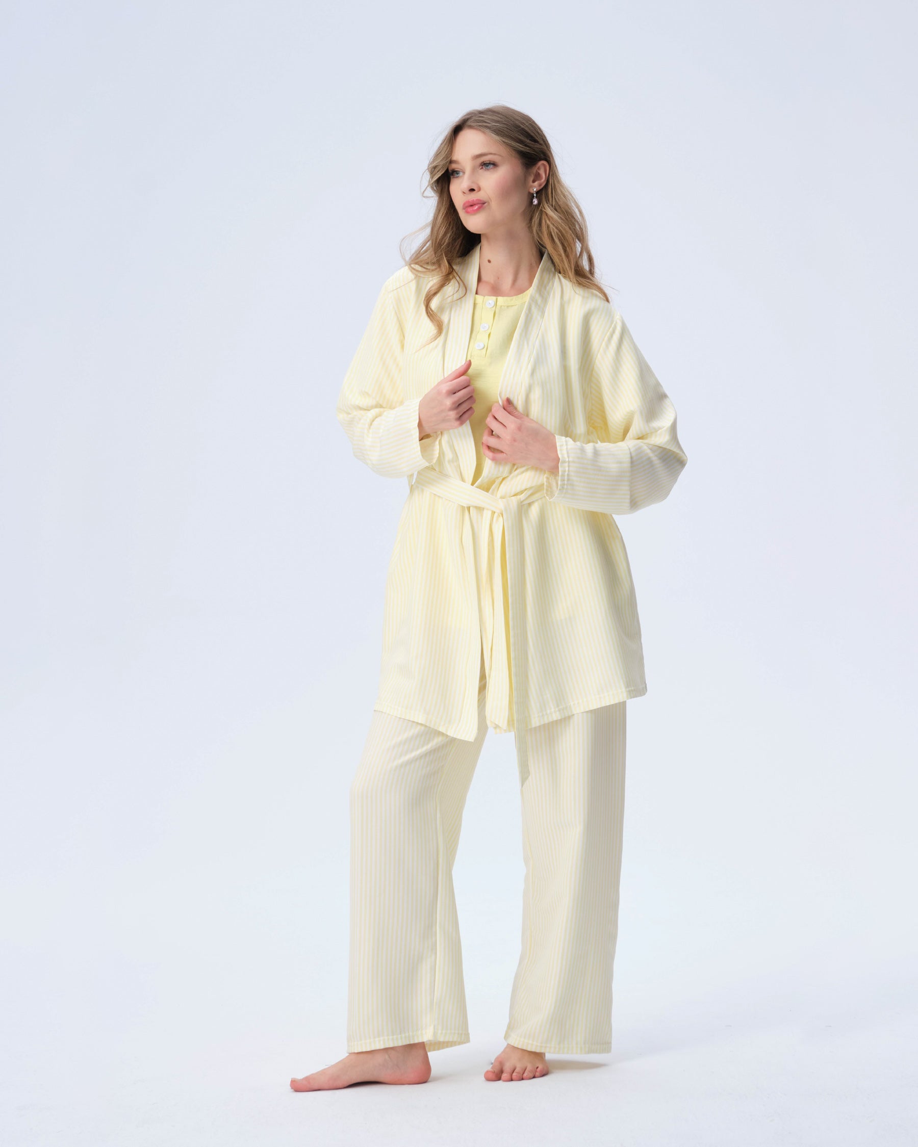 بيجامة نسائية - 3 قطع (M-2XL)