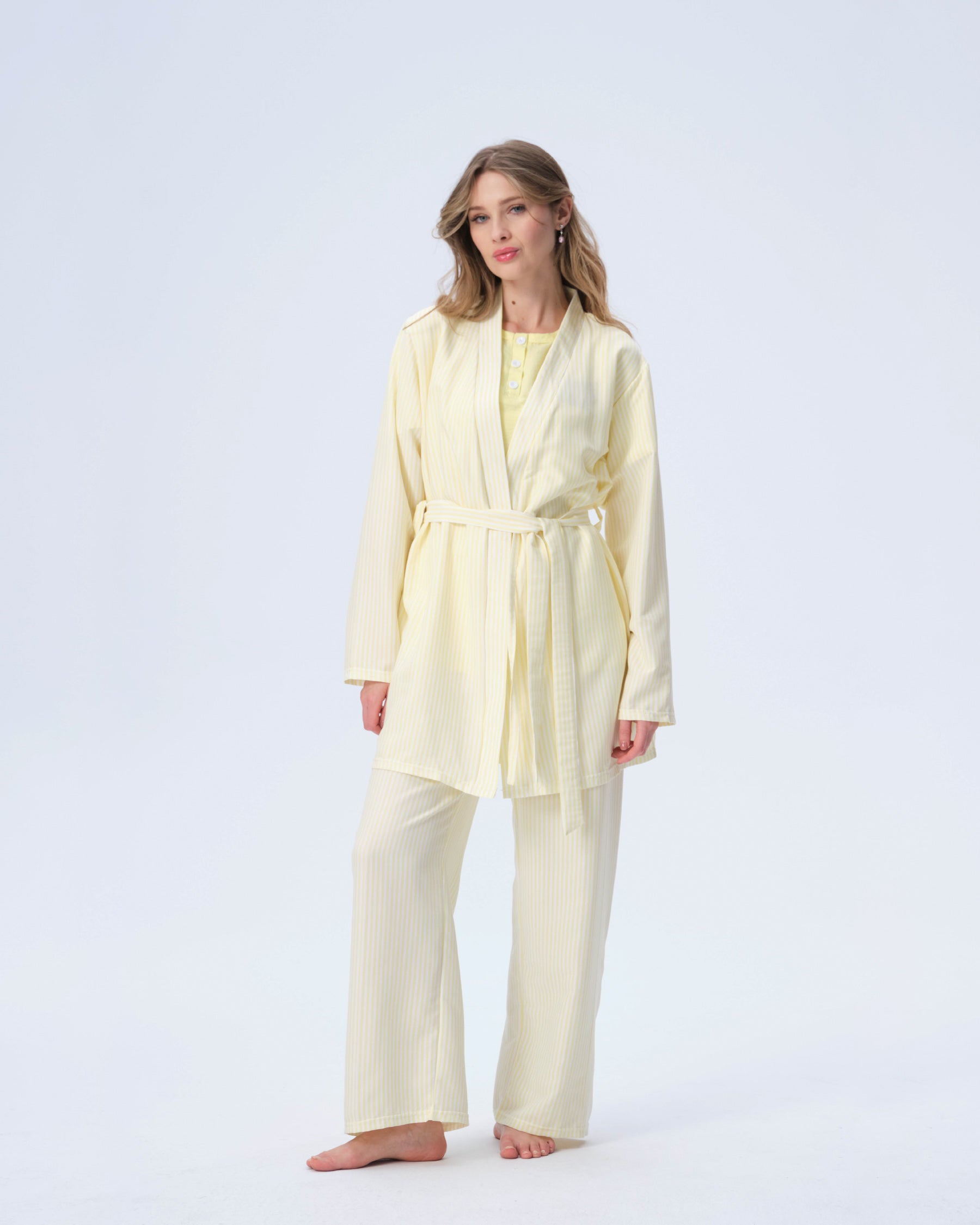 بيجامة نسائية - 3 قطع (M-2XL)