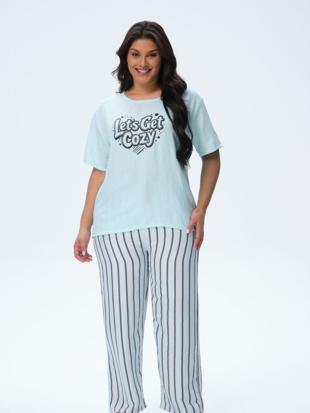 بيجامة نسائية - قطعتين (3XL-6XL)