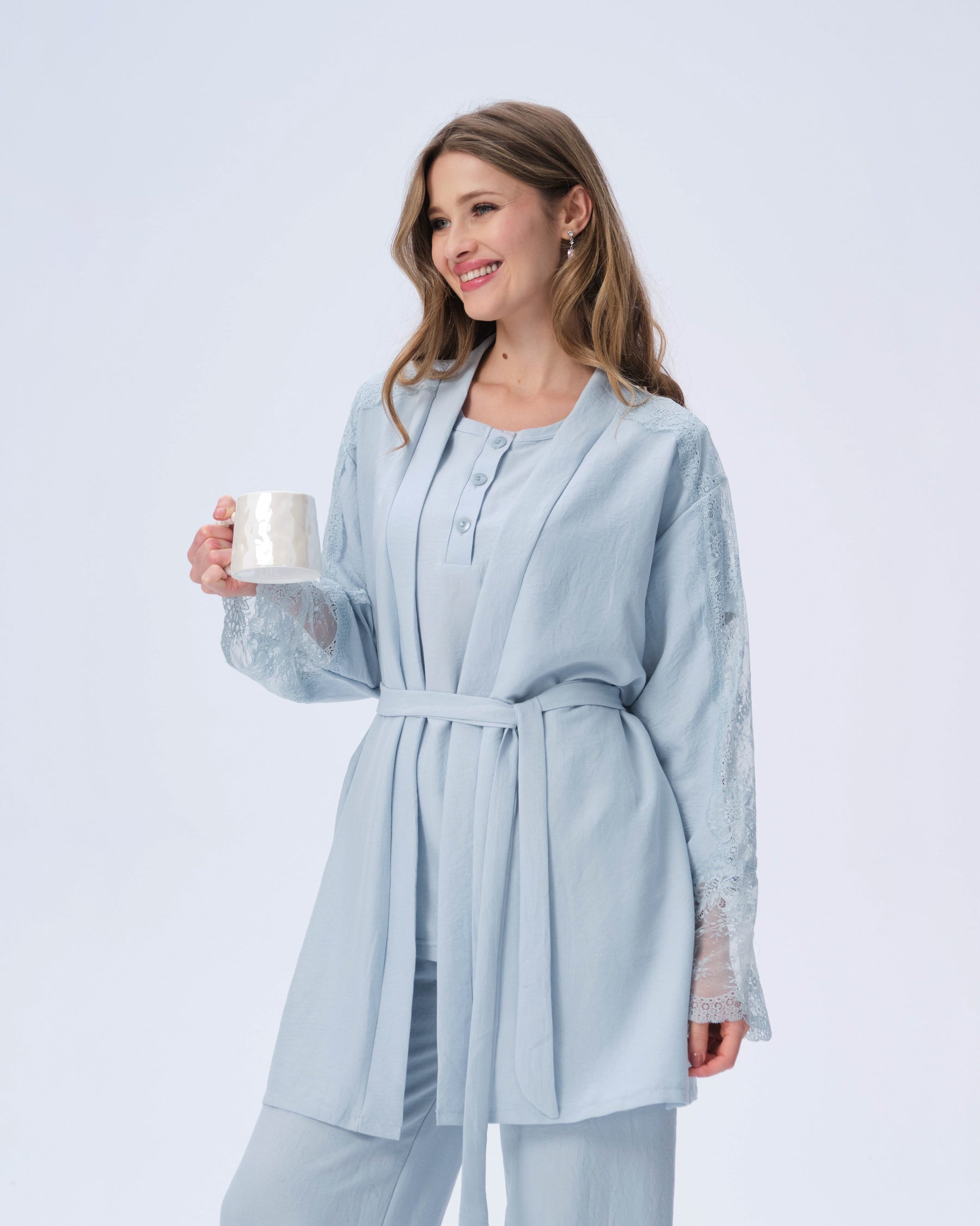 بيجامة نسائية - 3 قطع (M-2XL)