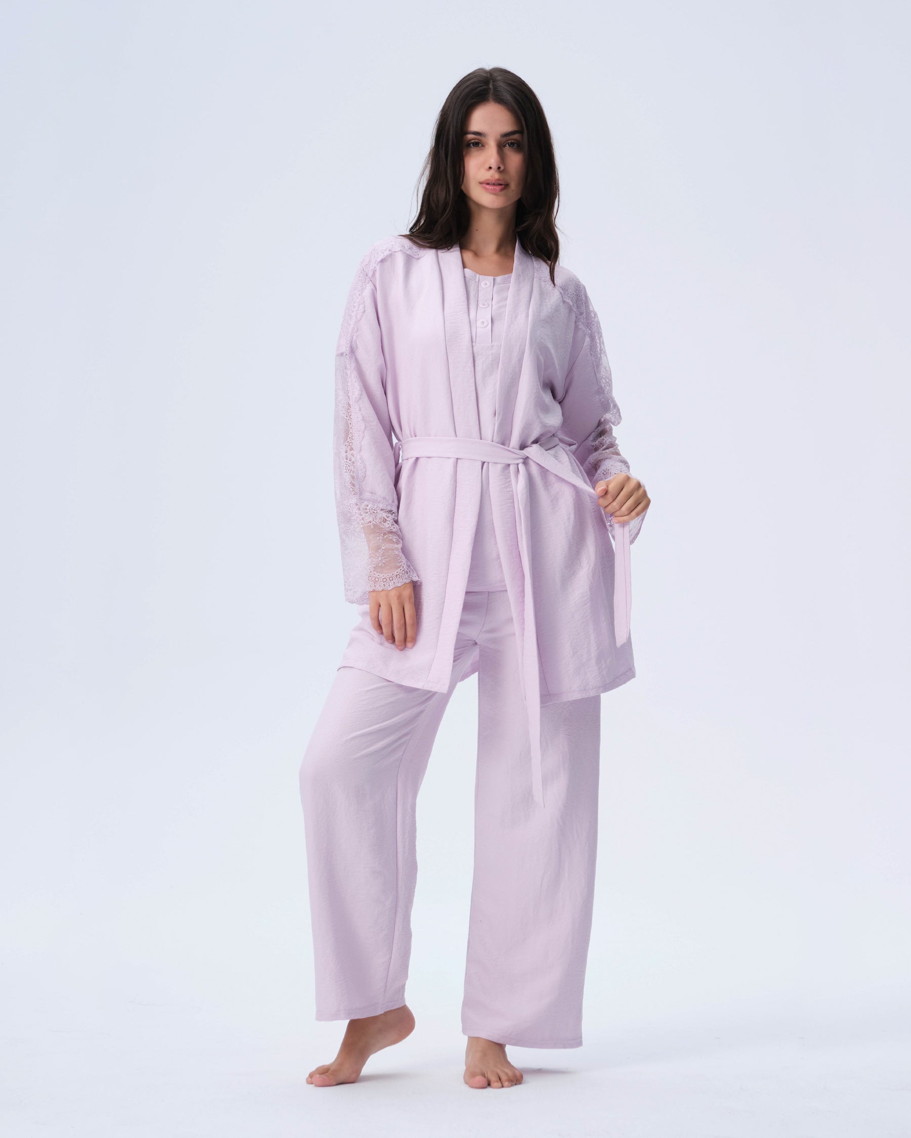 بيجامة نسائية - 3 قطع (M-2XL)