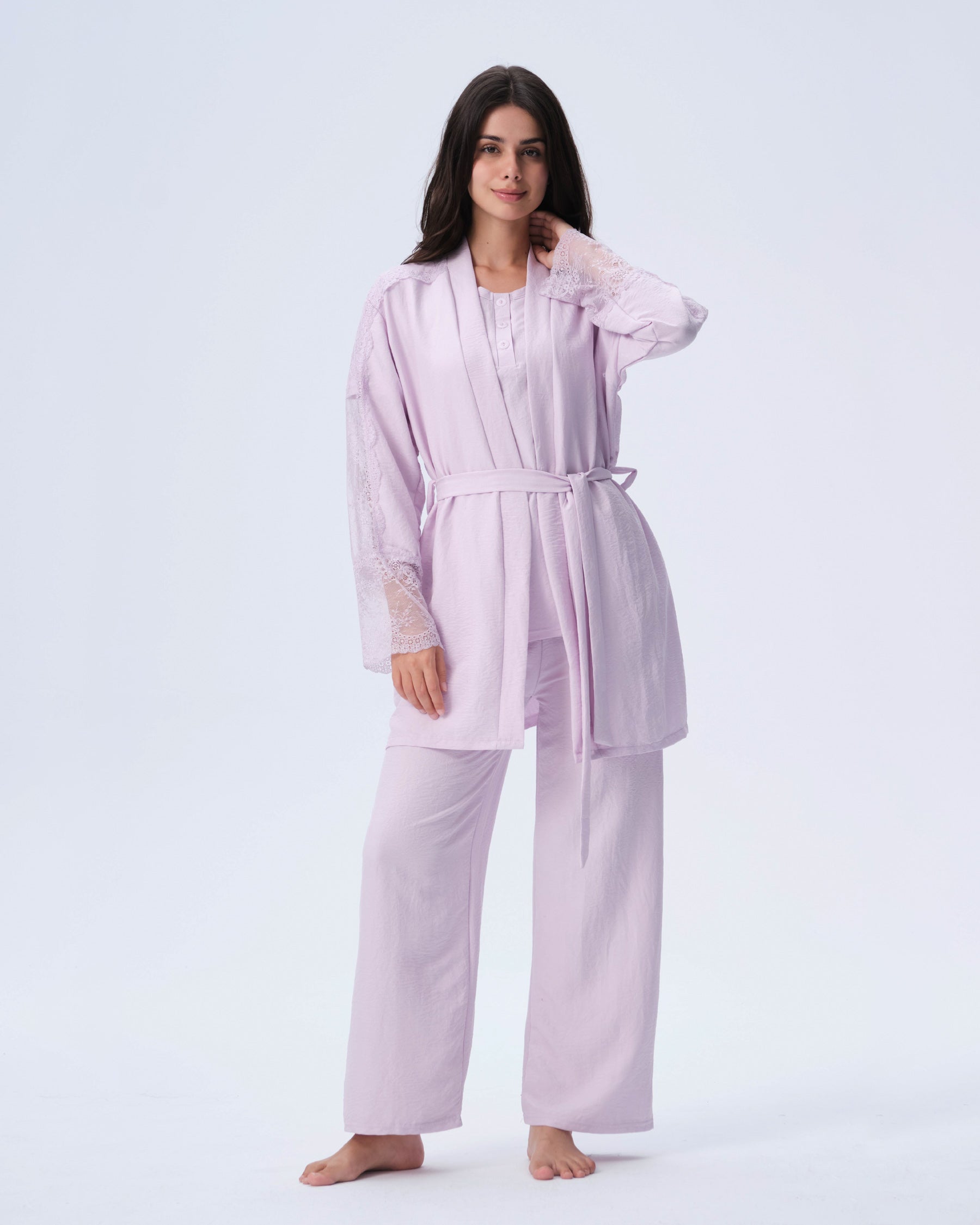 بيجامة نسائية - 3 قطع (M-2XL)