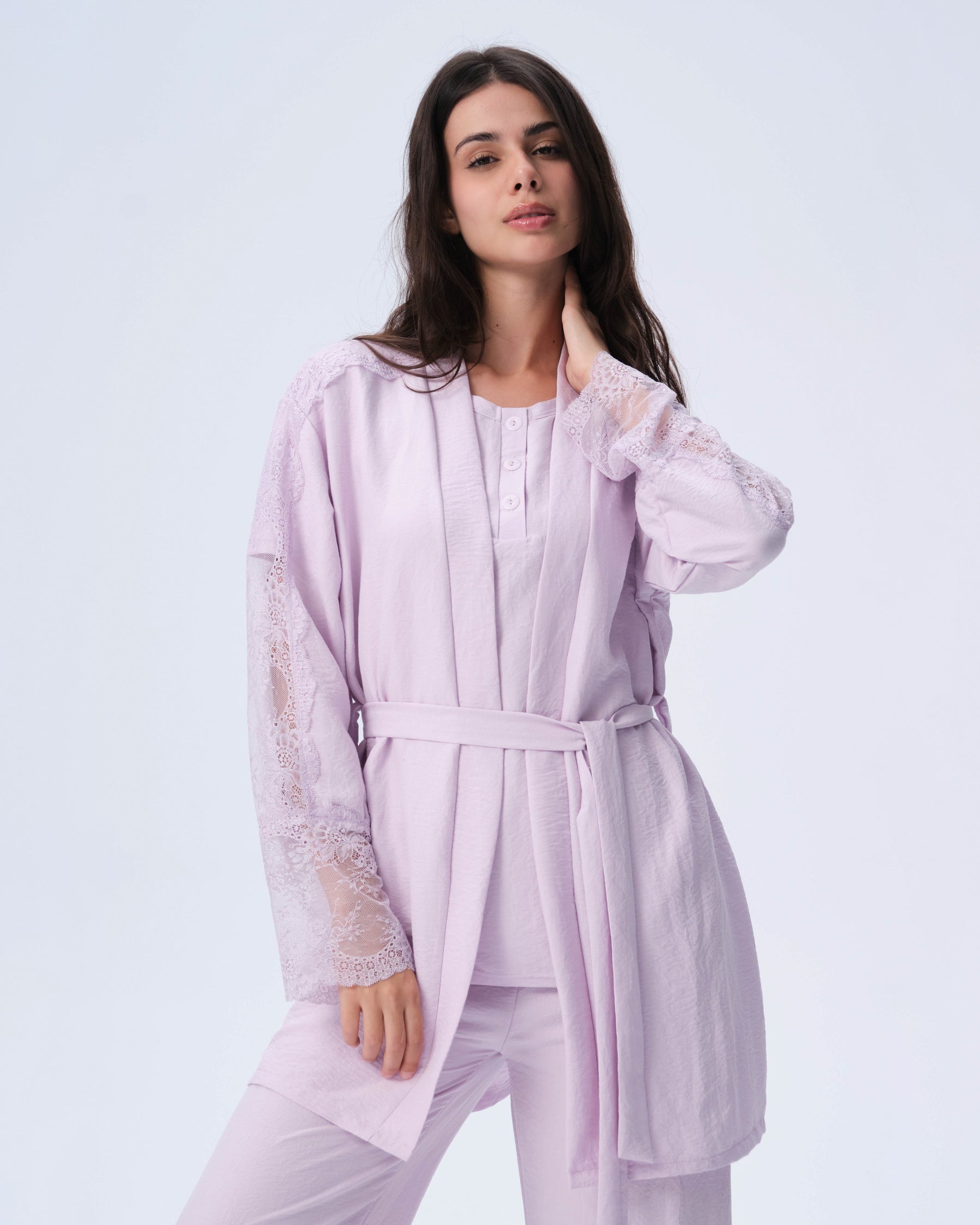 بيجامة نسائية - 3 قطع (M-2XL)