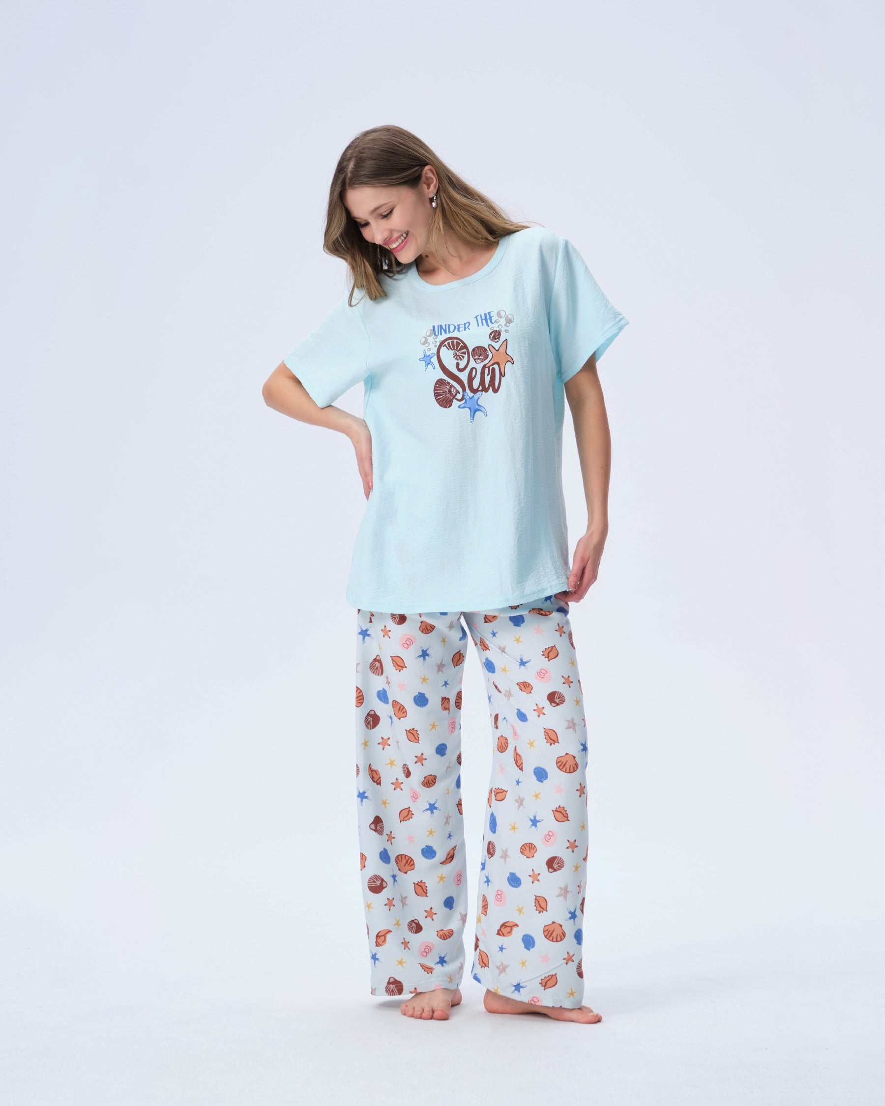 بيجامة نسائية - قطعتين (M-2XL)