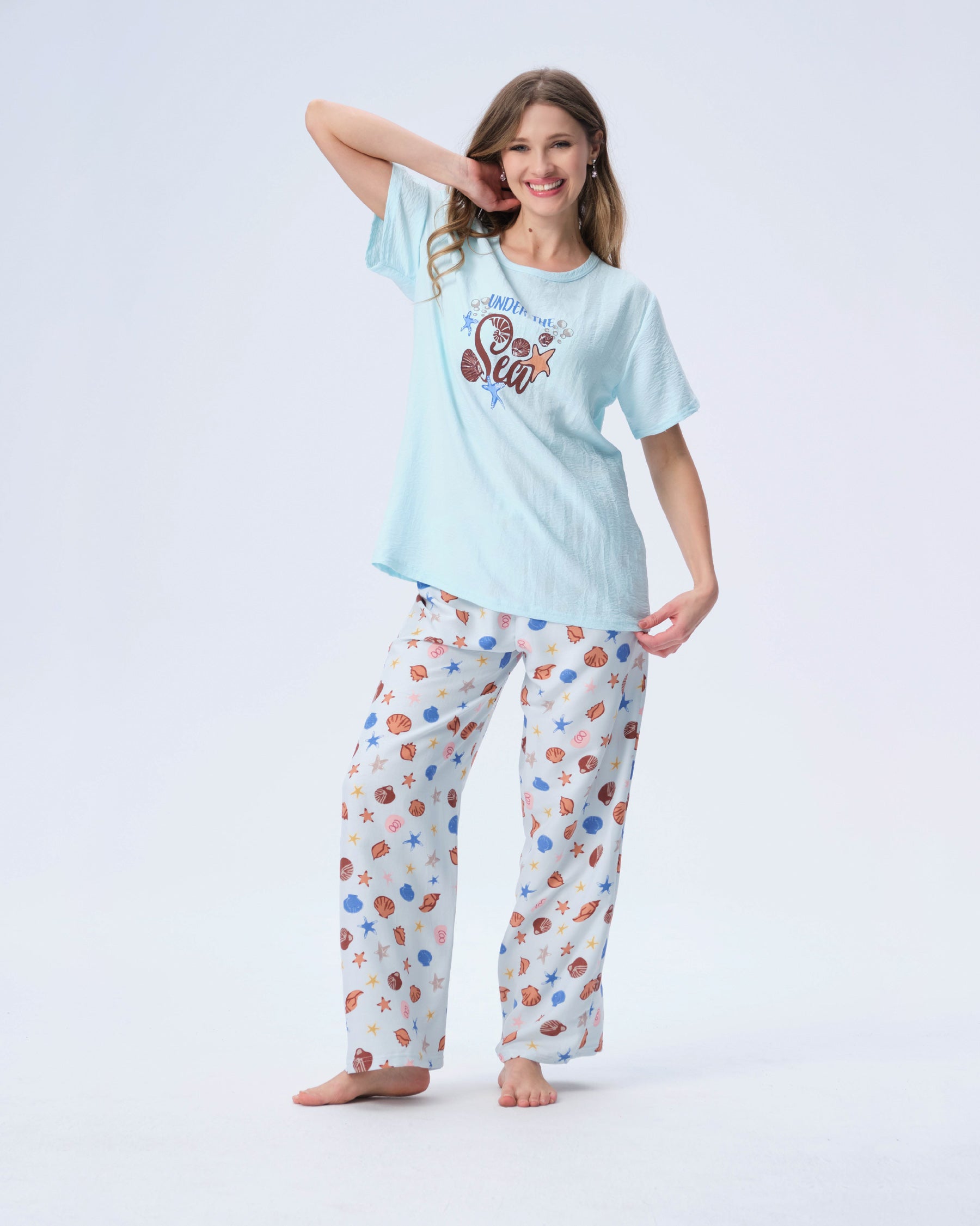 بيجامة نسائية - قطعتين (M-2XL)