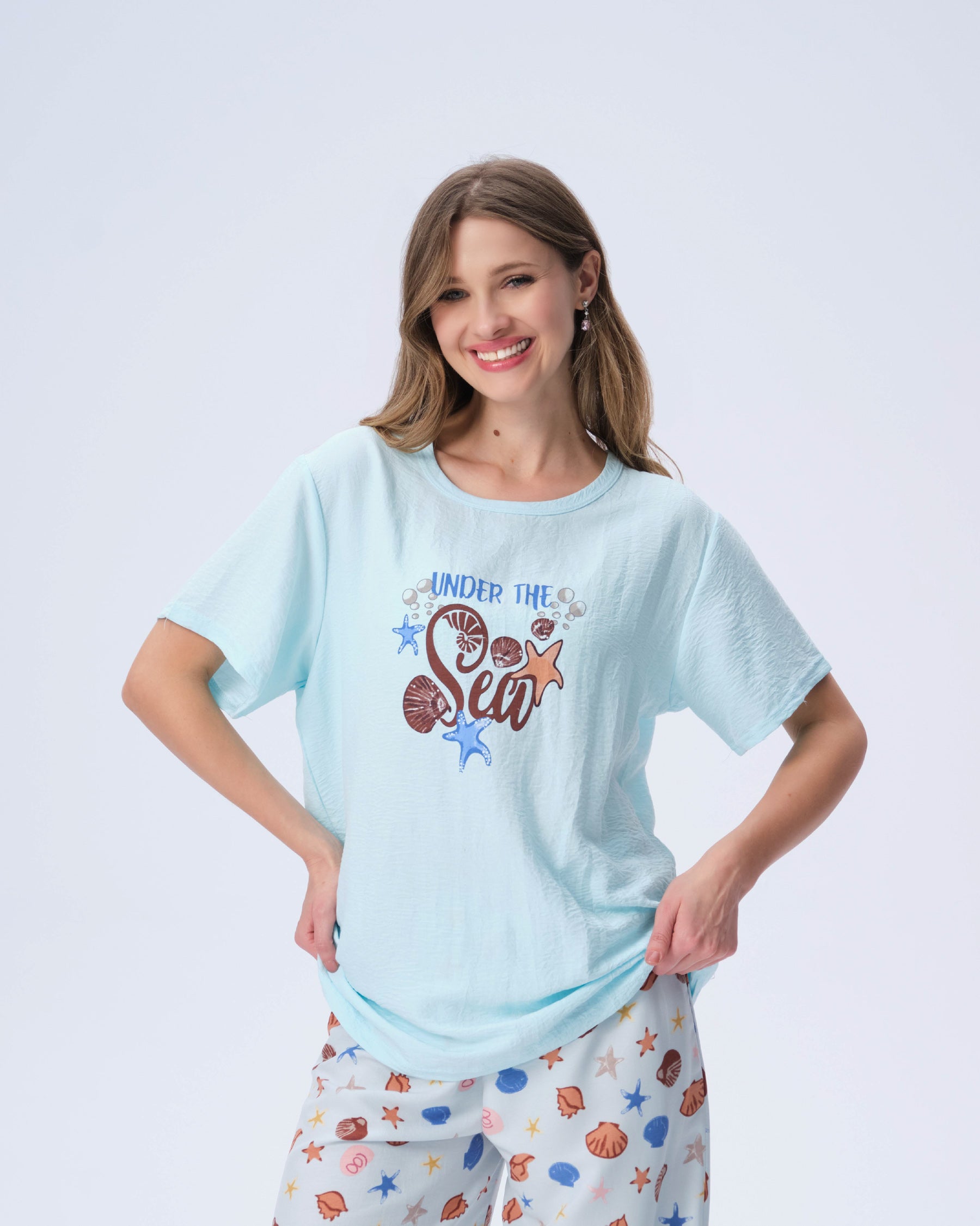 بيجامة نسائية - قطعتين (M-2XL)