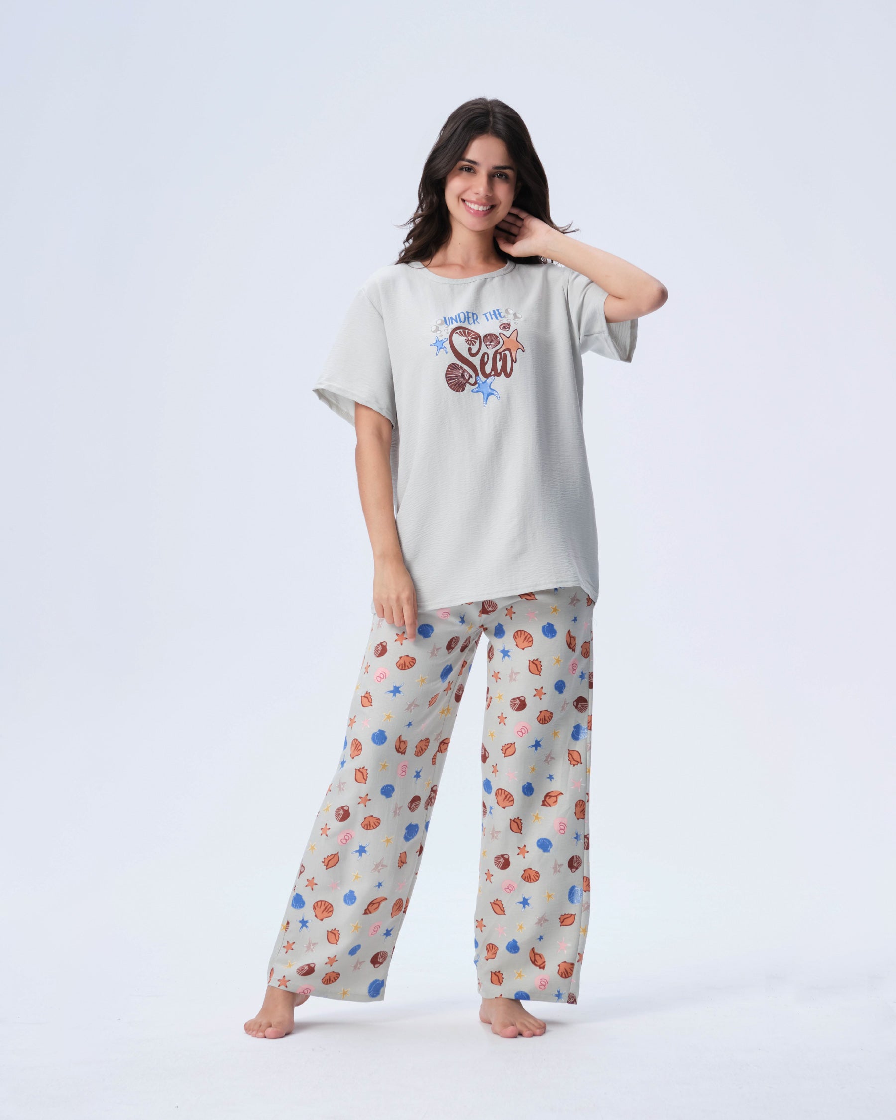 بيجامة نسائية - قطعتين (M-2XL)