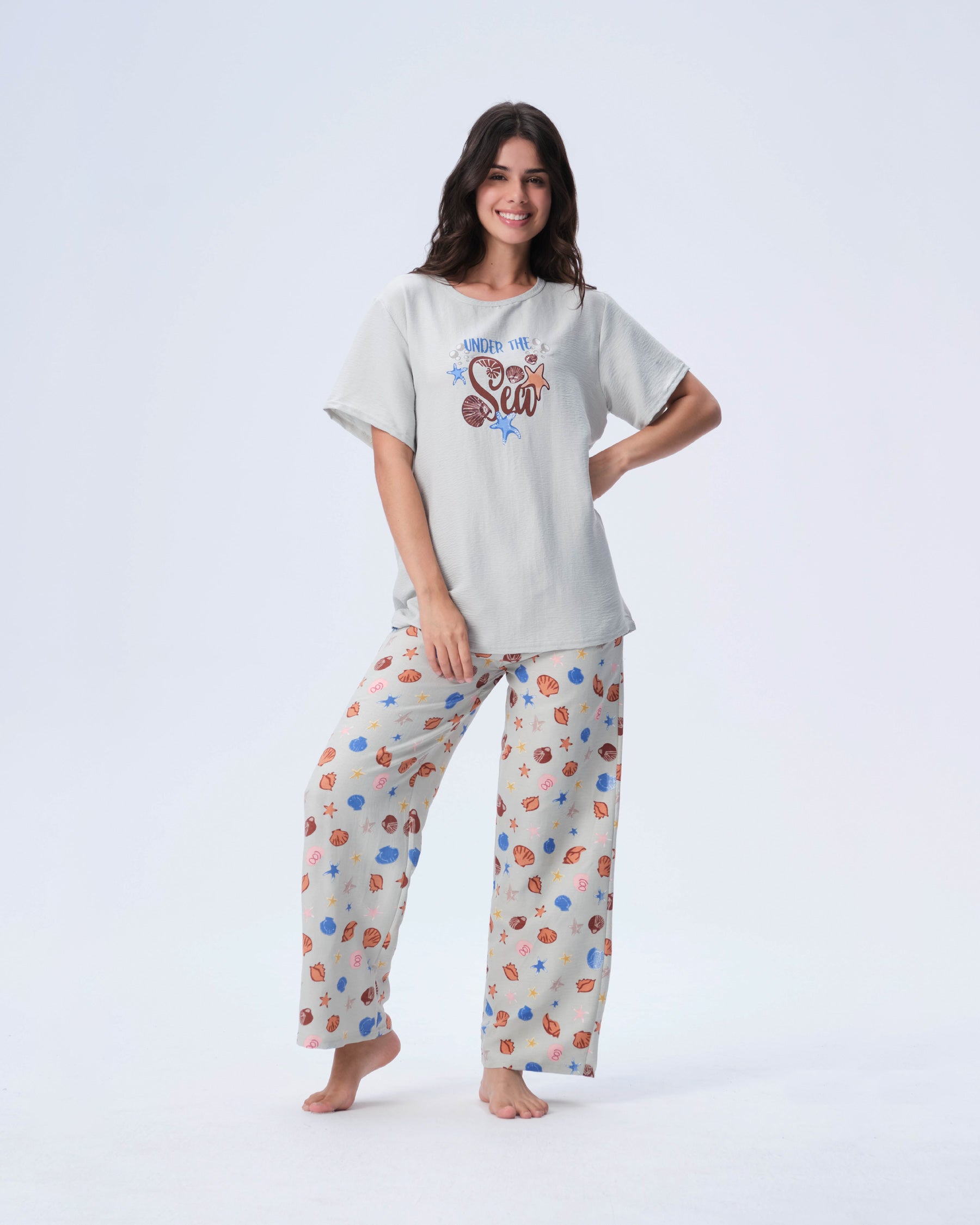 بيجامة نسائية - قطعتين (M-2XL)
