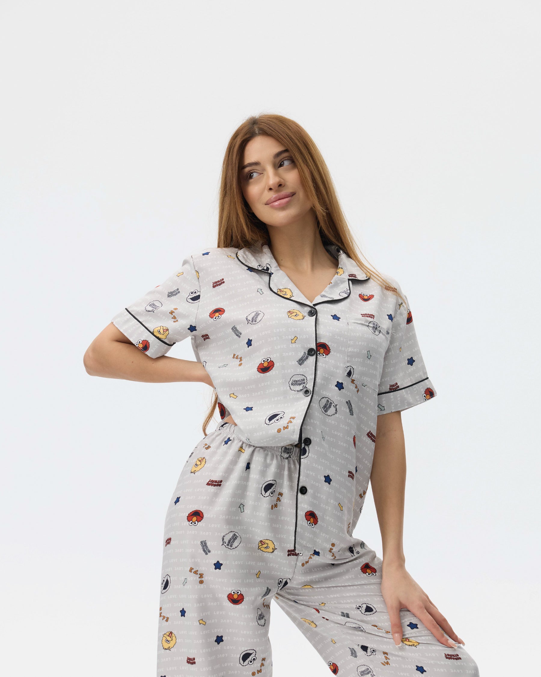 بيجامة نسائية - قطعتين (3XL-6XL)