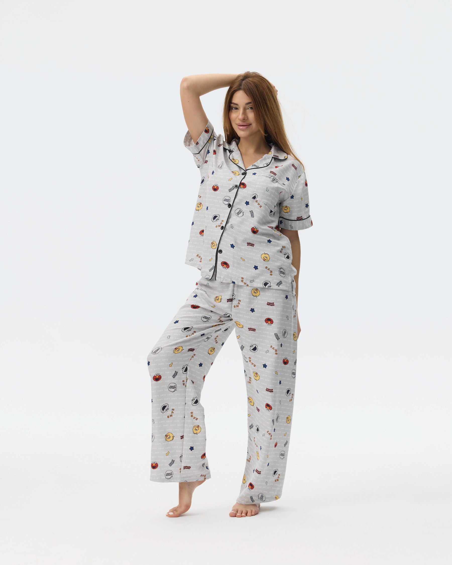 بيجامة نسائية - قطعتين (3XL-6XL)