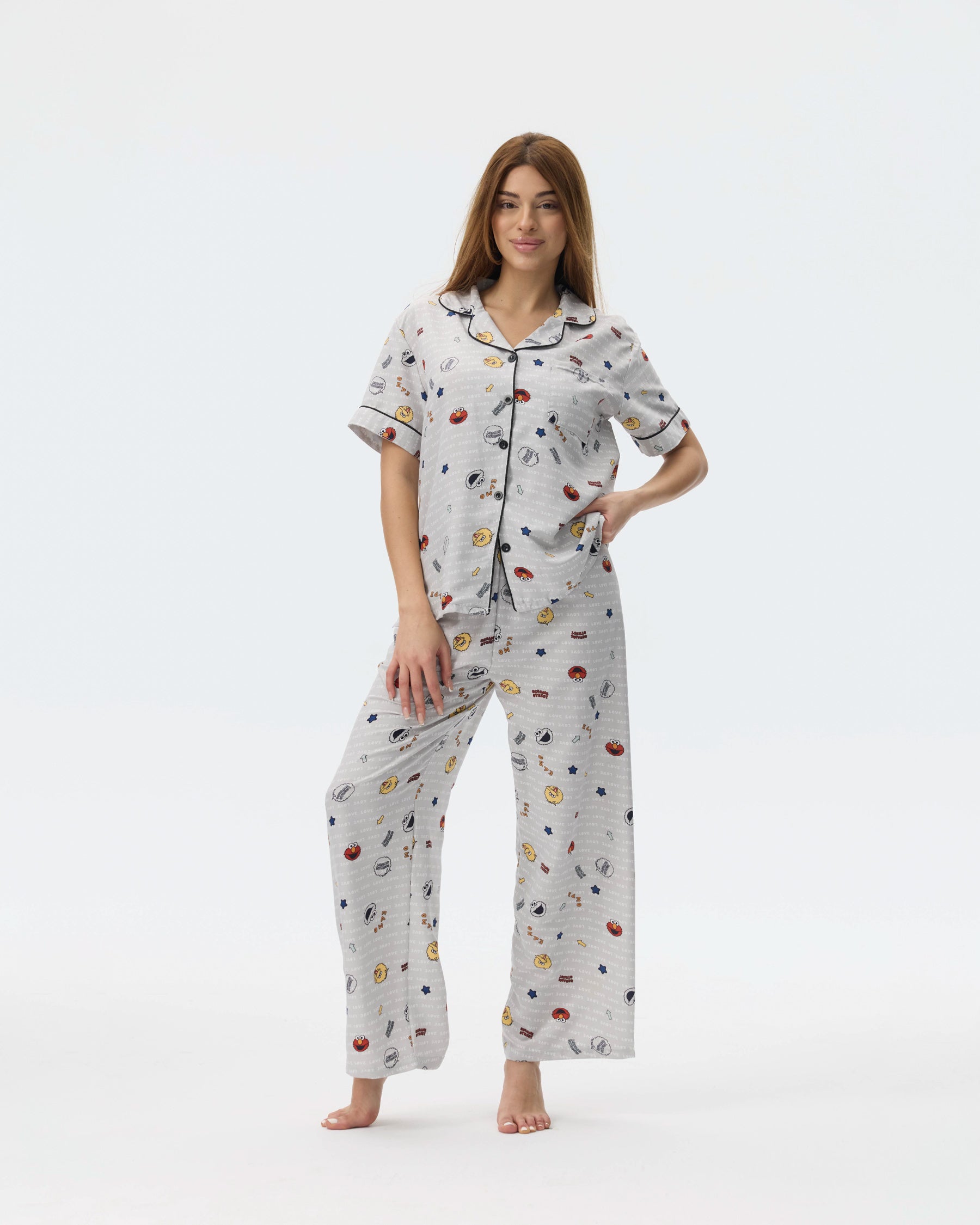 بيجامة نسائية - قطعتين (3XL-6XL)
